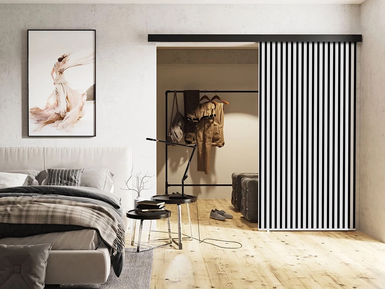 Porte scorrevoli Dover 204 (Bianco + Nero)