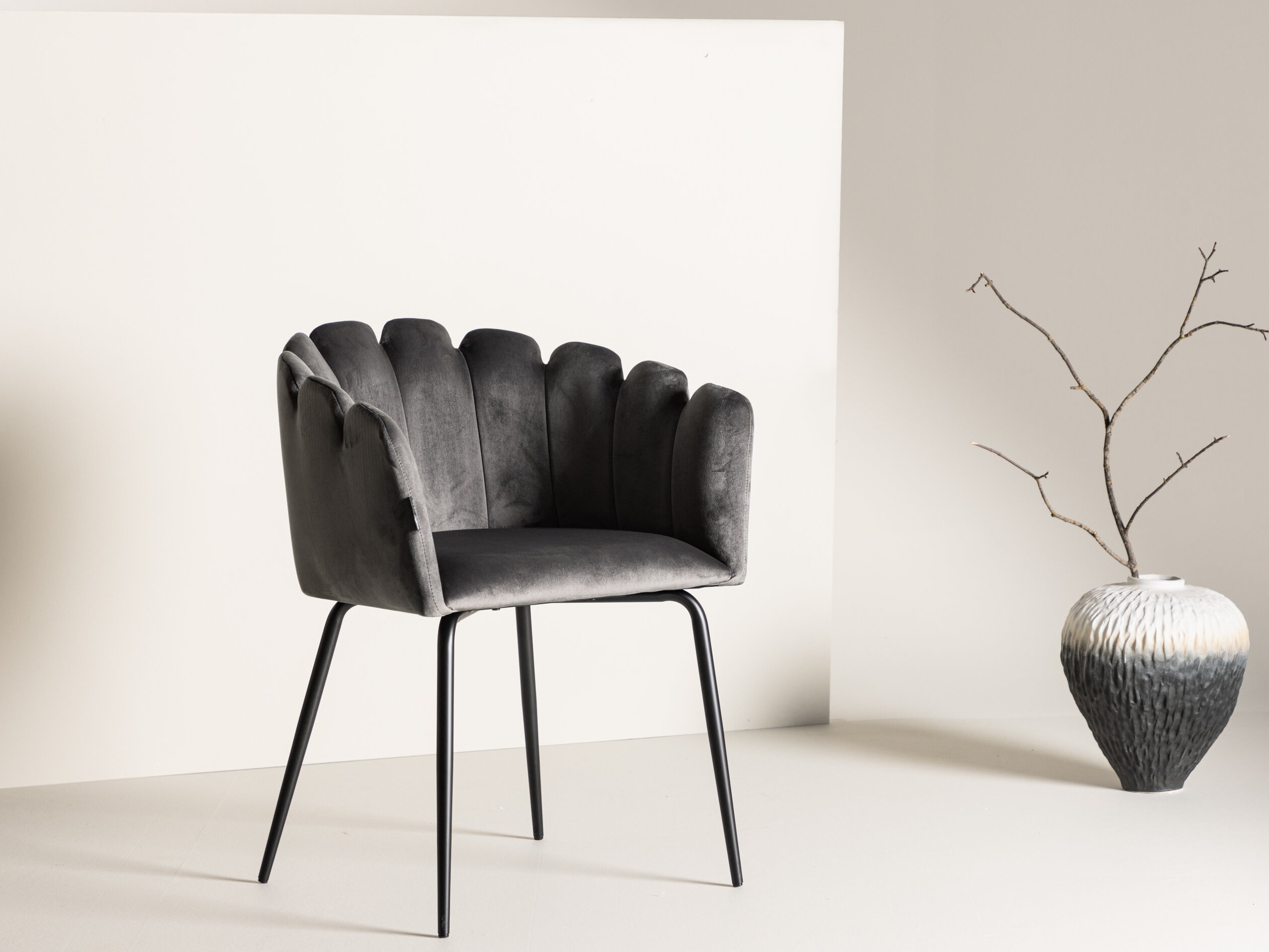 Sedia Dallas 134 (Grigio + Nero)
