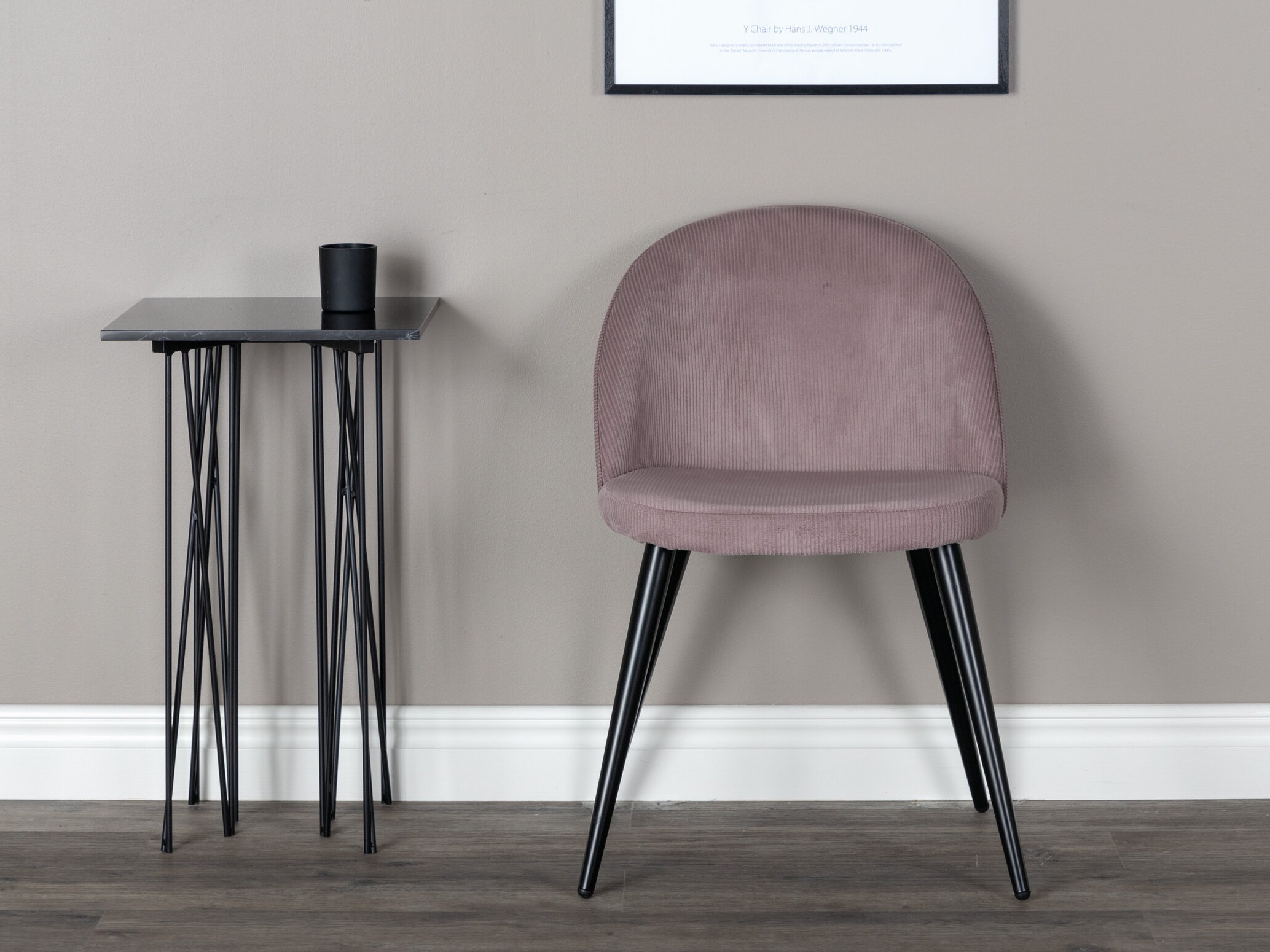 Sedia Dallas 136 (Rosa Dusty + Nero)