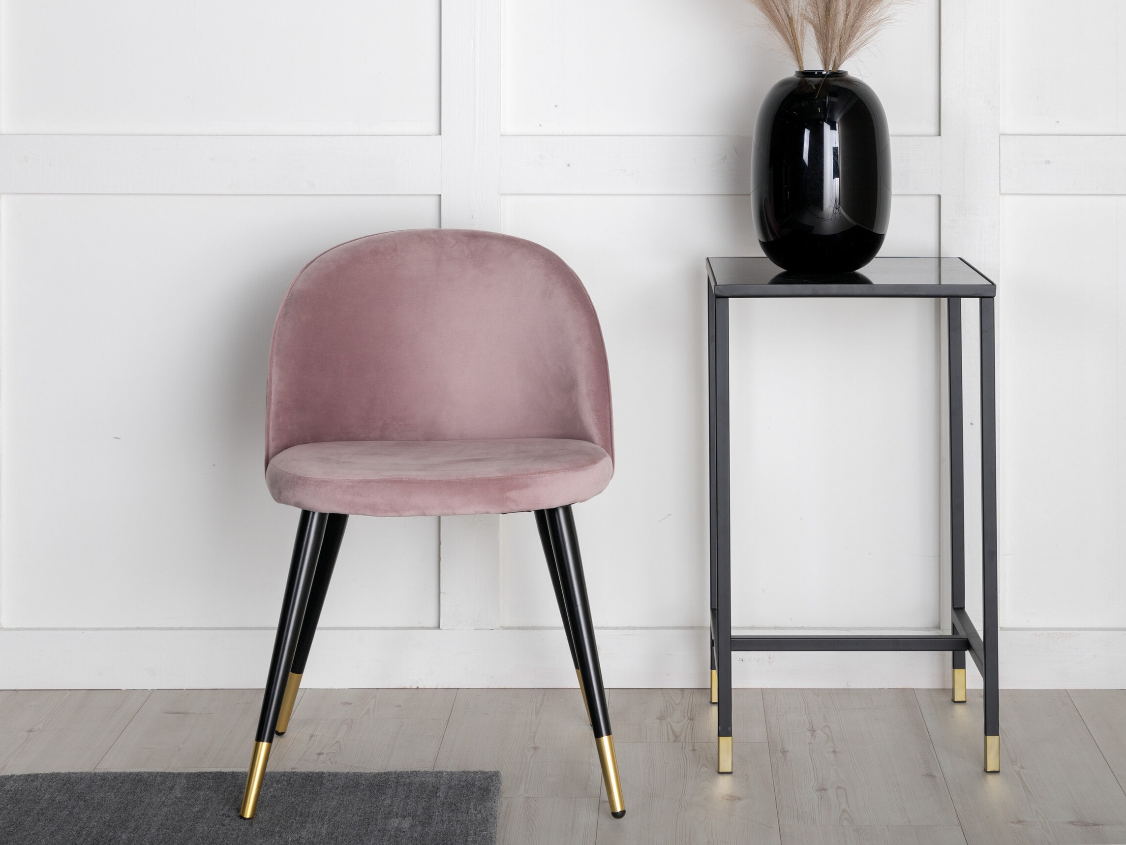 Sedia Dallas 137 (Rosa Dusty + Nero)