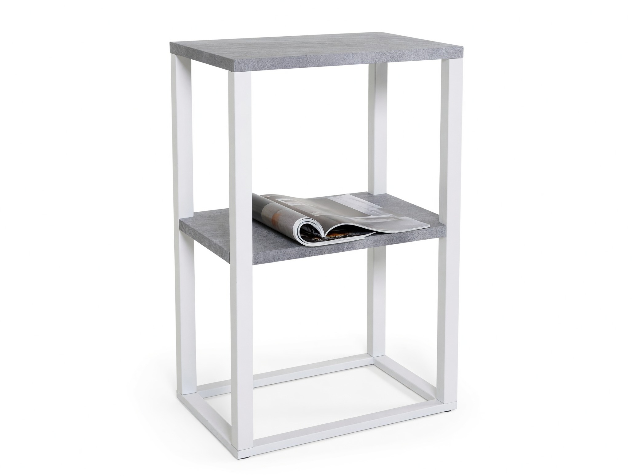 Tavolino Dallas 260 (Calcestruzzo + Bianco)