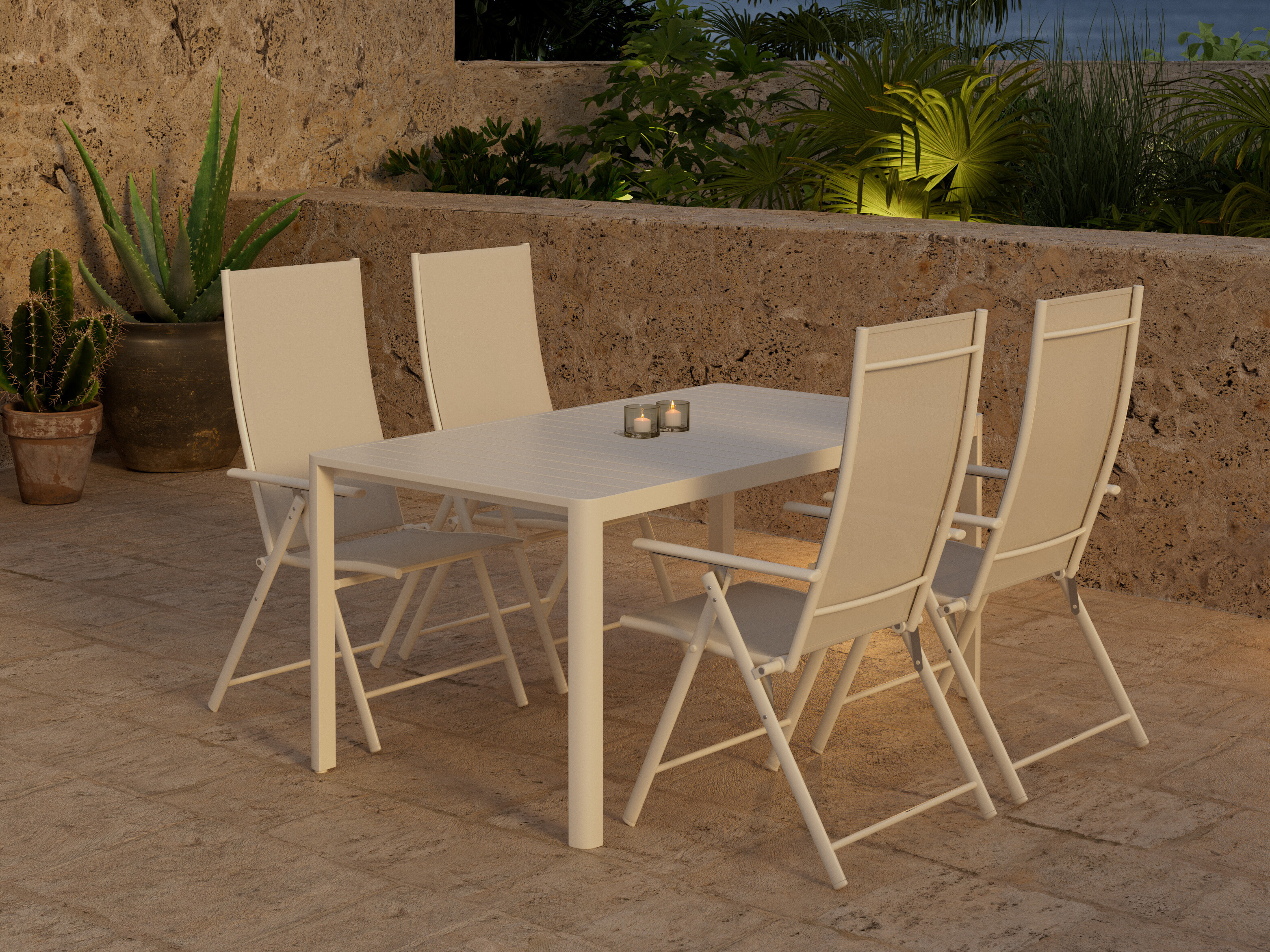 Tavolo e sedie set Dallas 5255 (Beige)