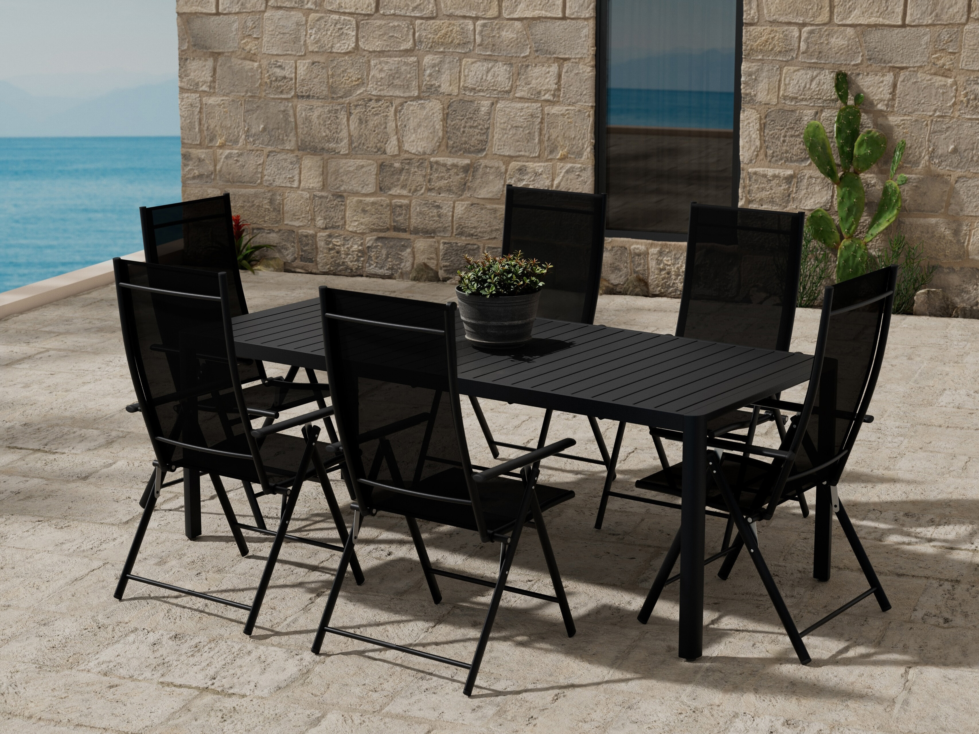 Tavolo e sedie set Dallas 5256 (Nero)