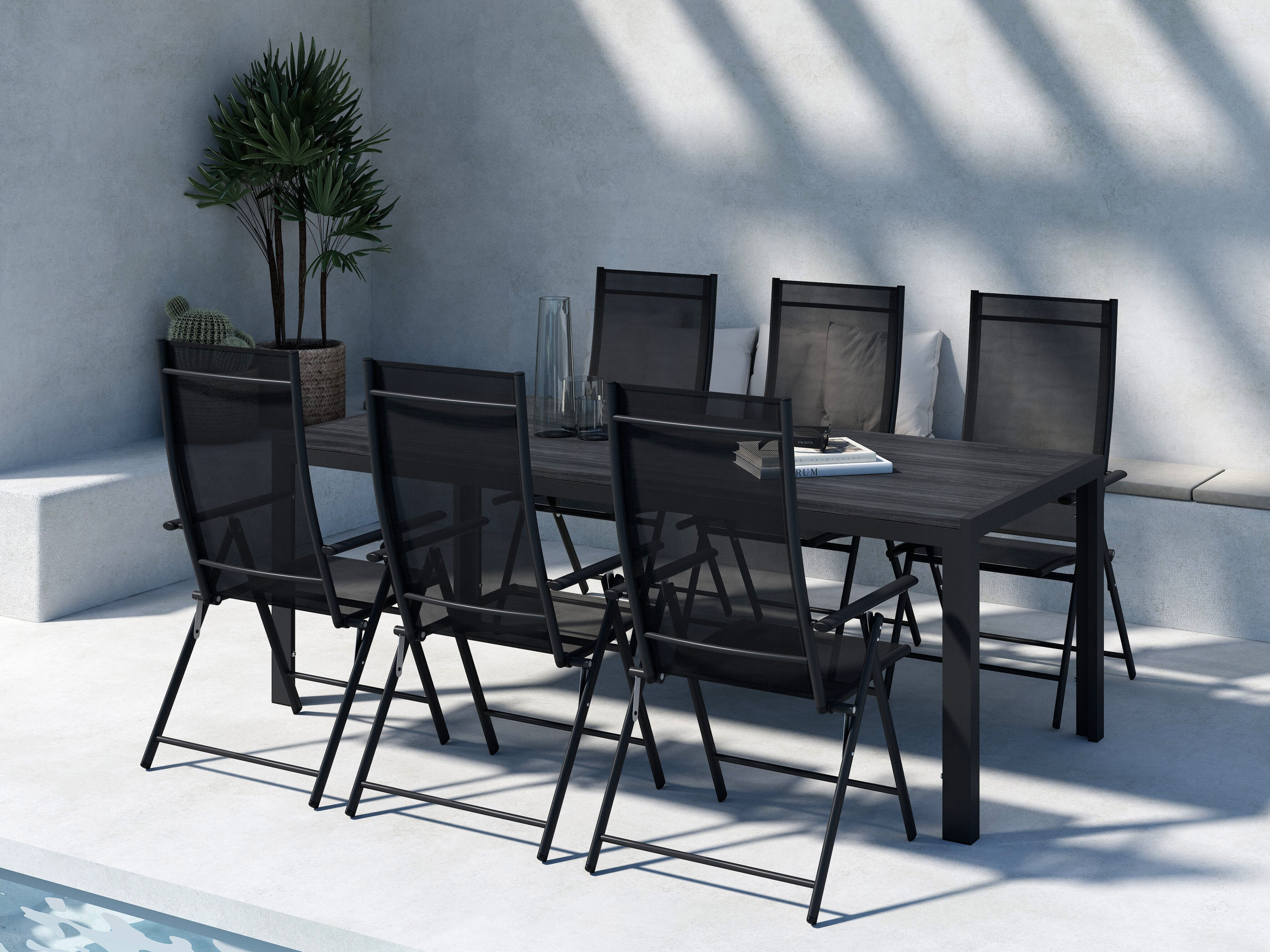 Tavolo e sedie set Dallas 5263 (Nero)