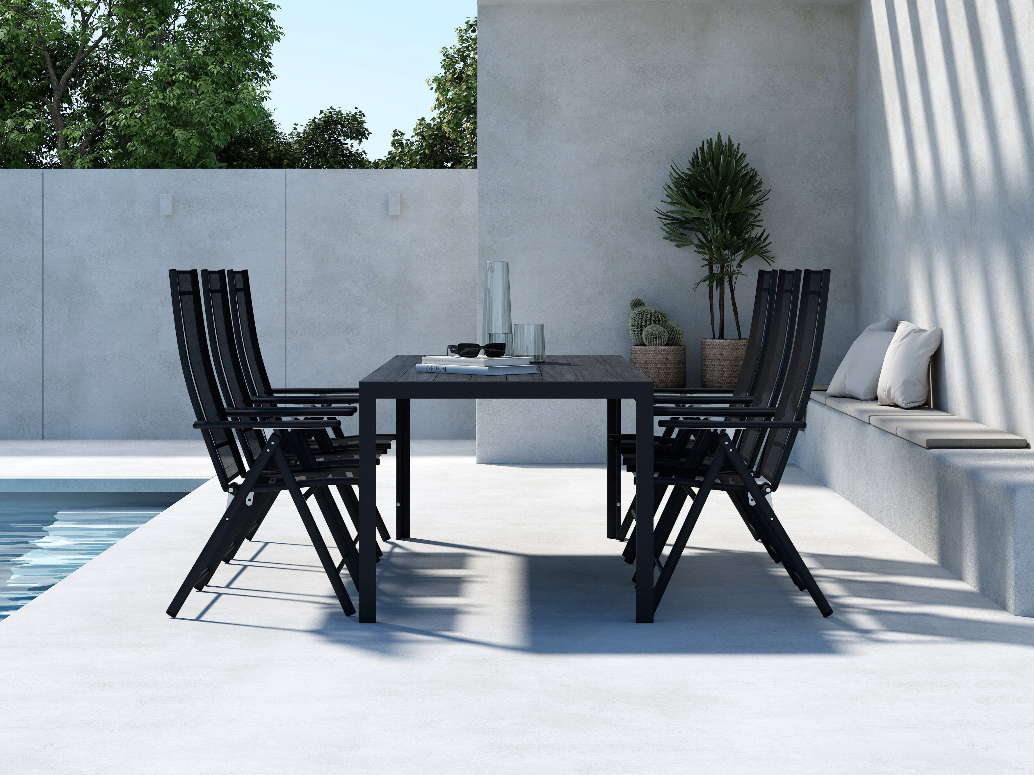 Tavolo e sedie set Dallas 5263 (Nero)