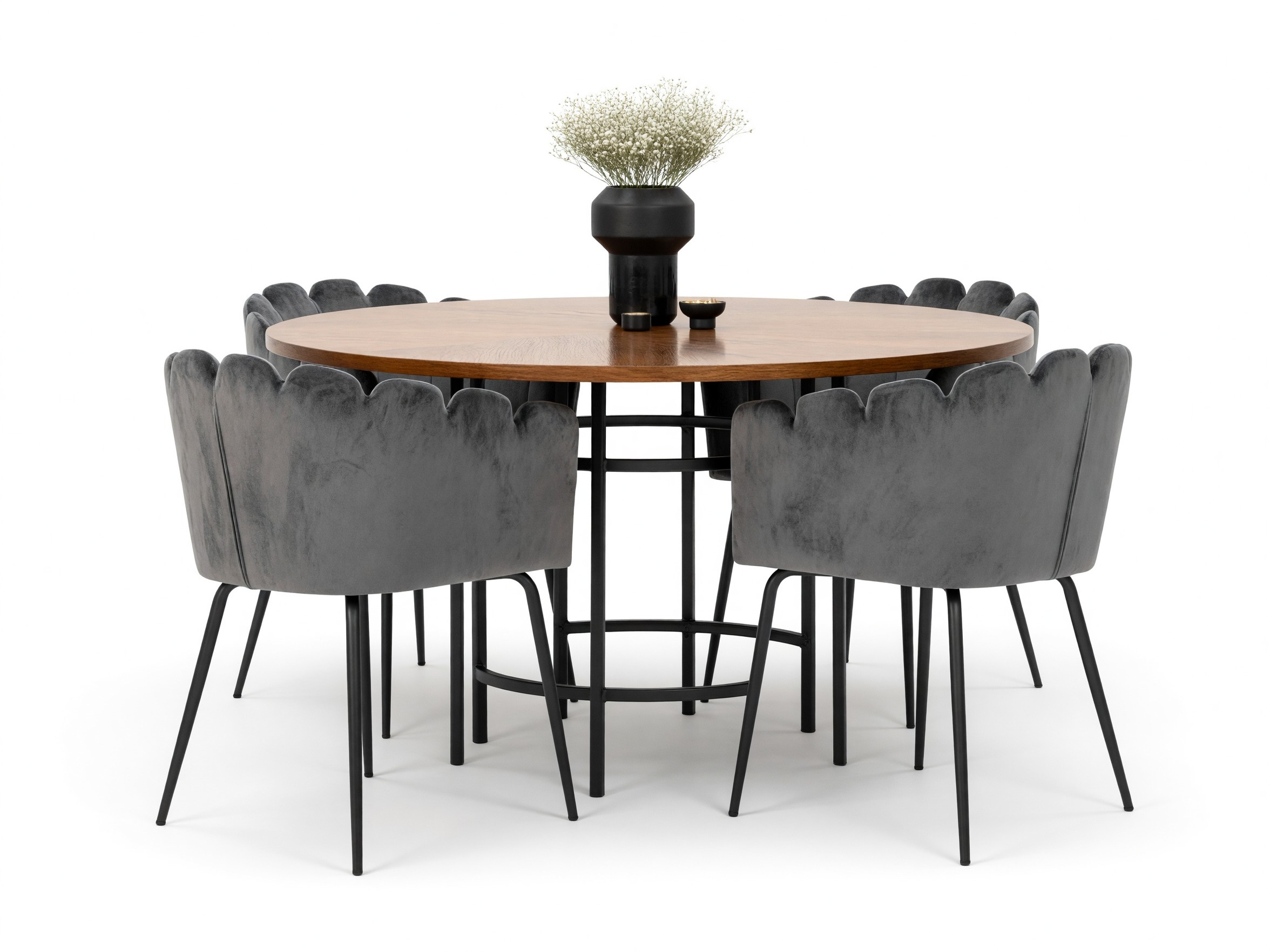 Set sala da pranzo Dallas 310 (Grigio + Nero)