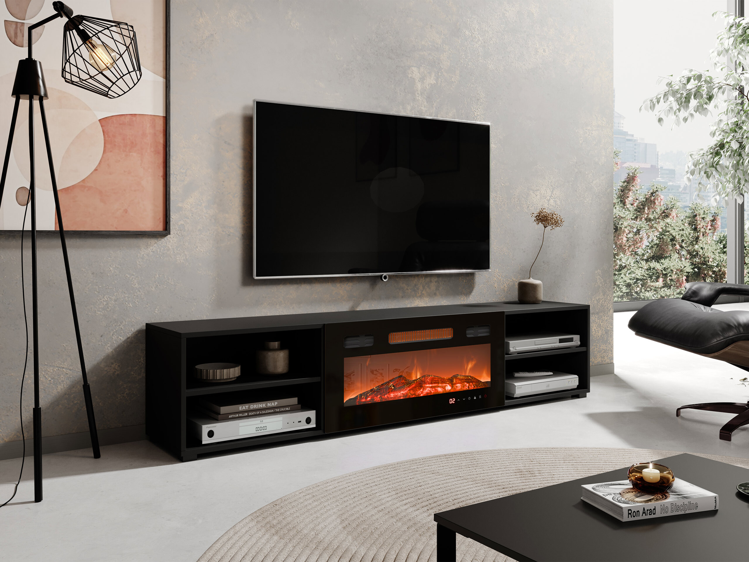 Mobile porta TV Charlotte 190 (Nero)
