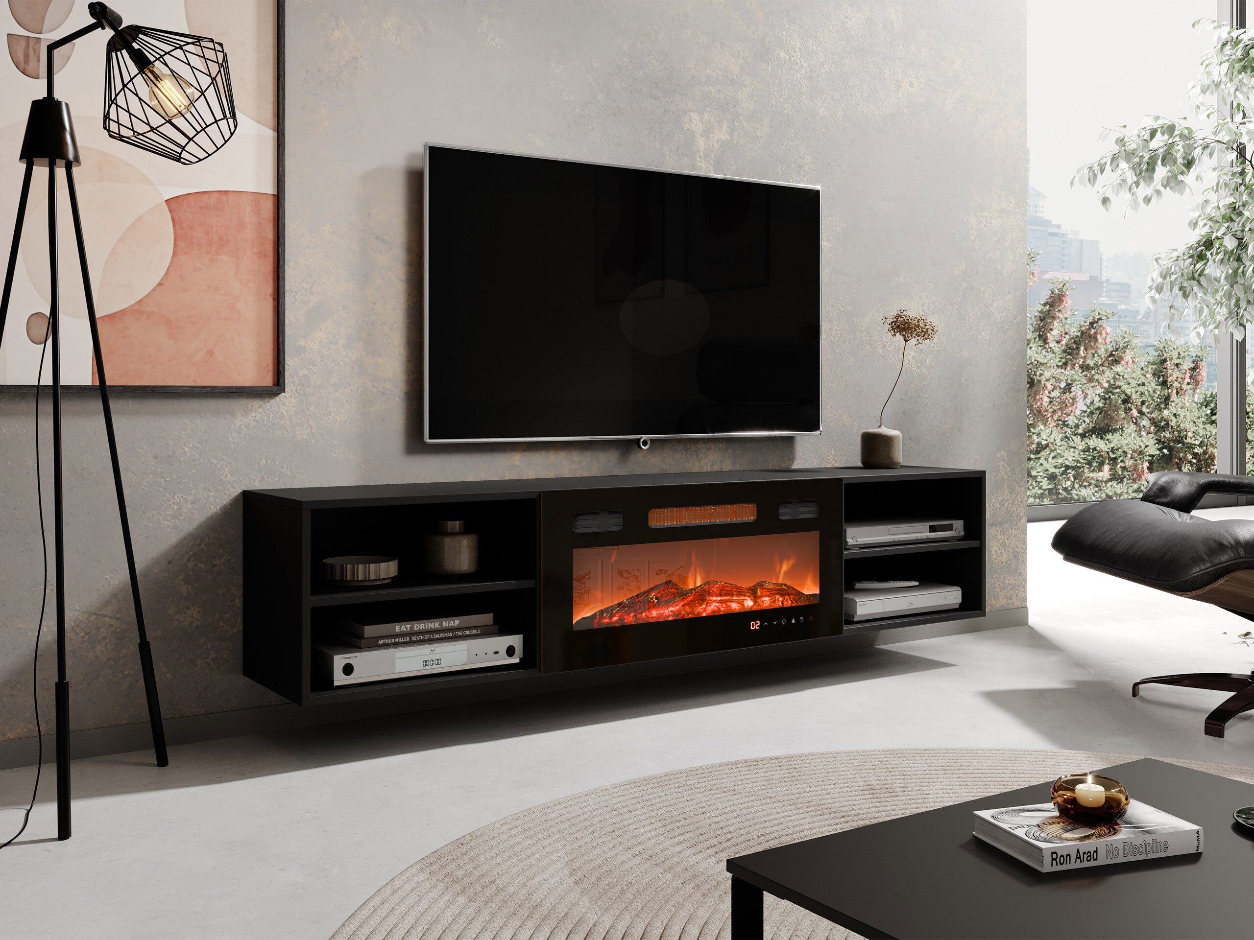 Mobile porta TV Charlotte 190 (Nero)