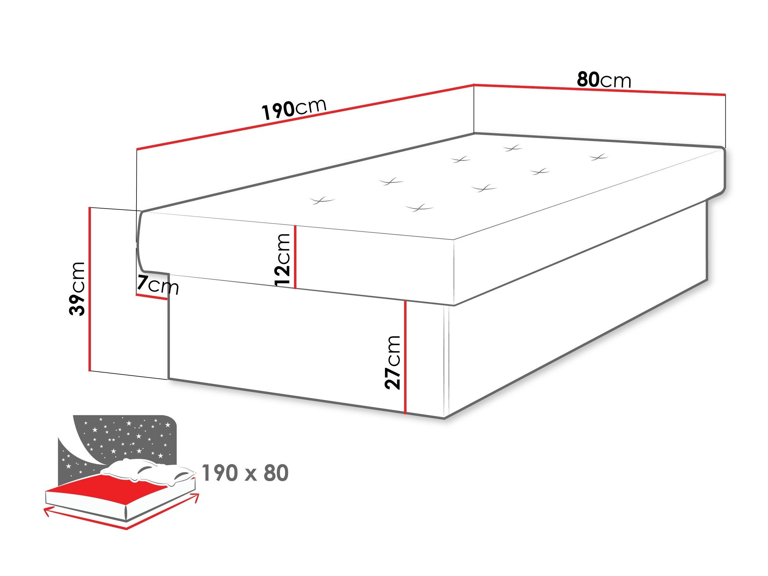 Letto Dover 100 (Bianco)