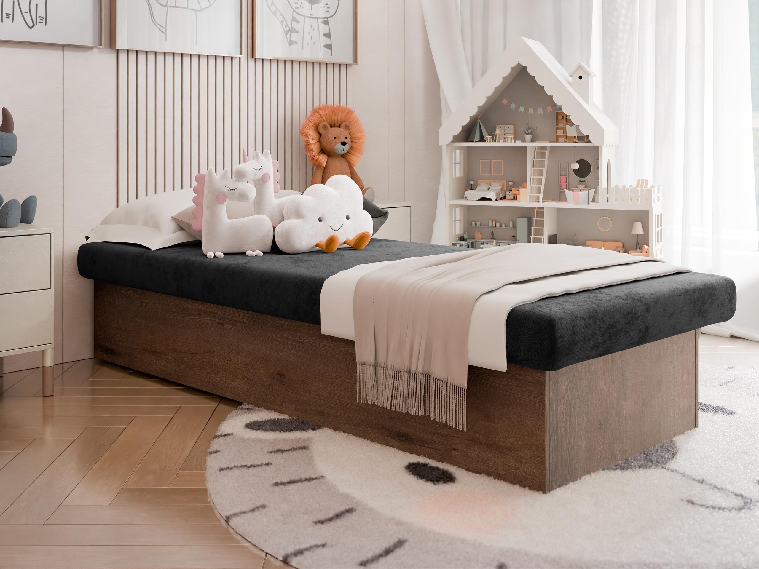 Letto Dover 100 (Cenere scuro)
