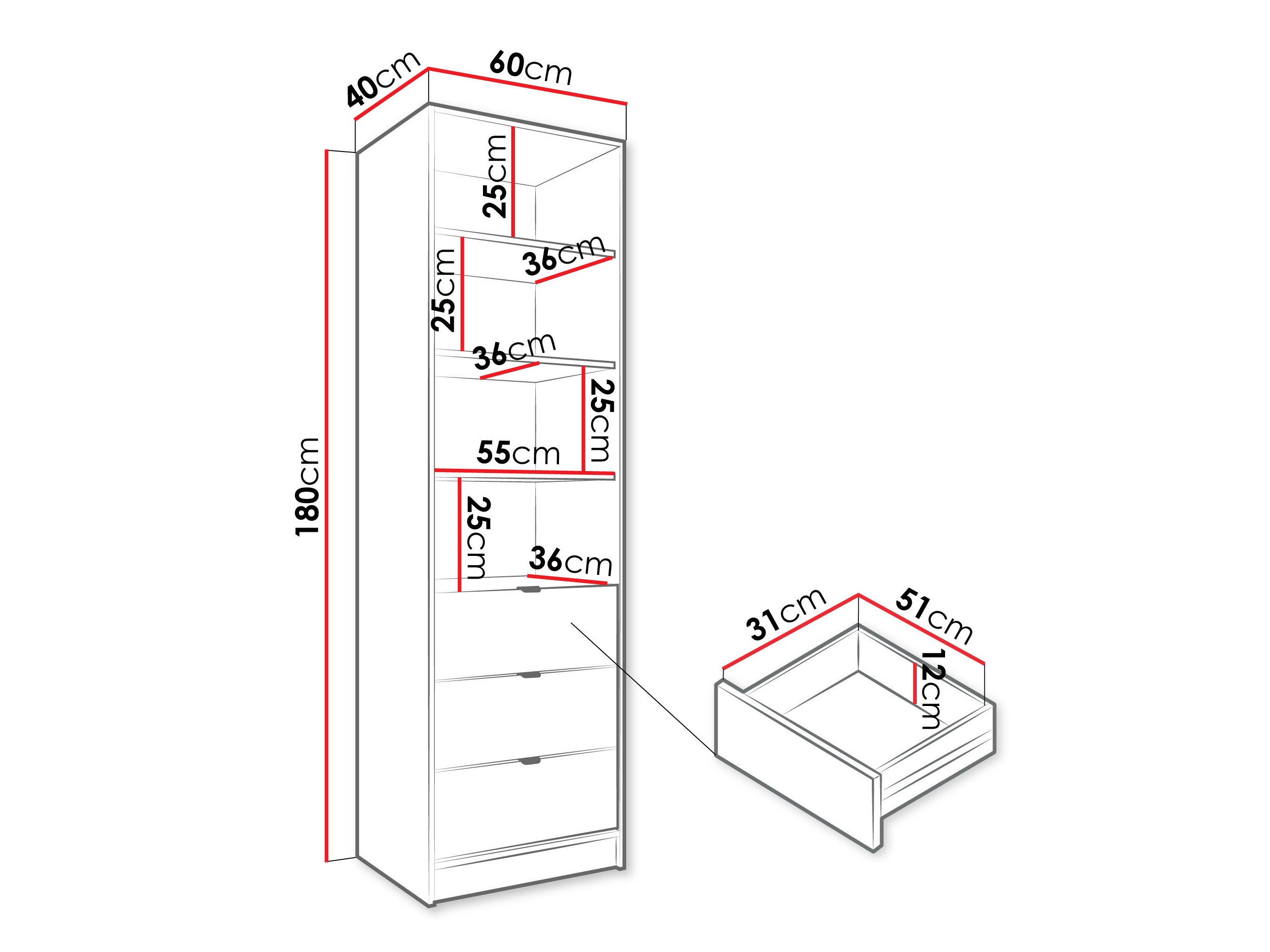 Scaffale Comfivo Papilio (Bianco)