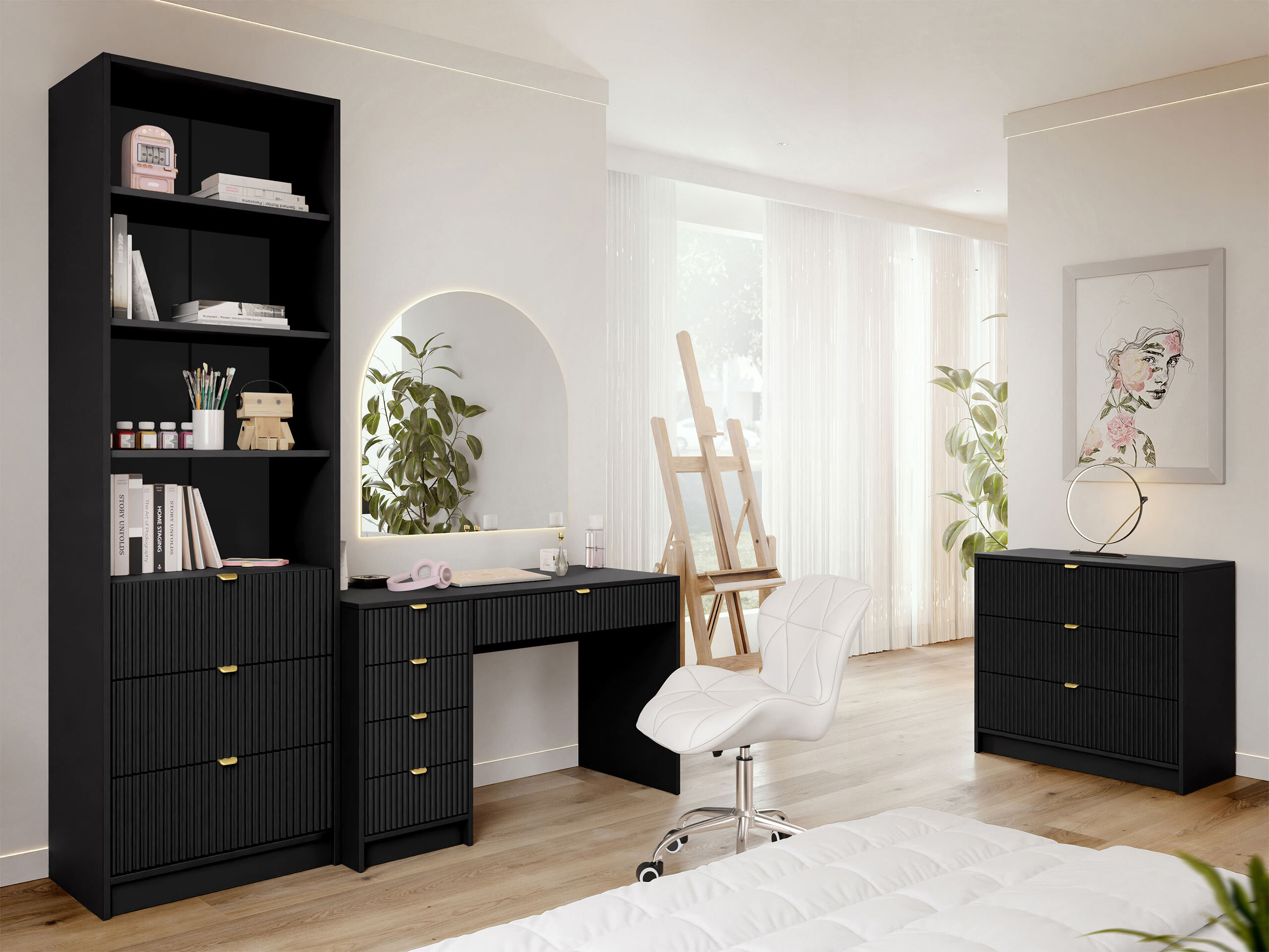 Set ufficio Comfivo Papilio V (Nero)