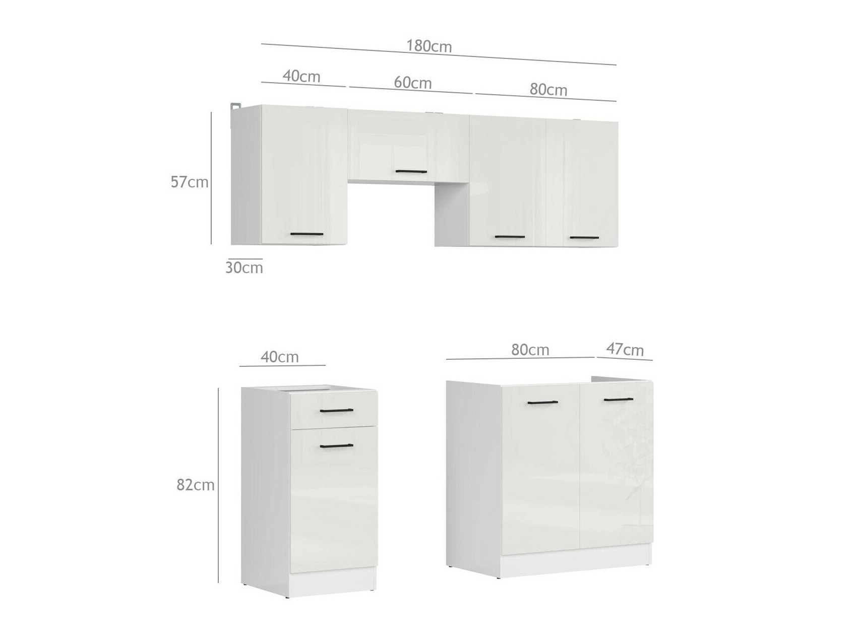 Set da cucina modulare Line White 117