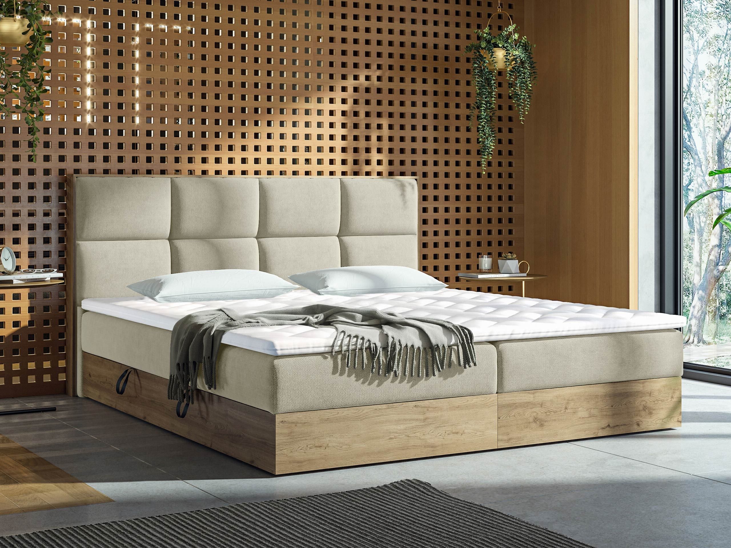 Letto continentale ComfiDream Miraena (Quercia dorata + Soro 21)