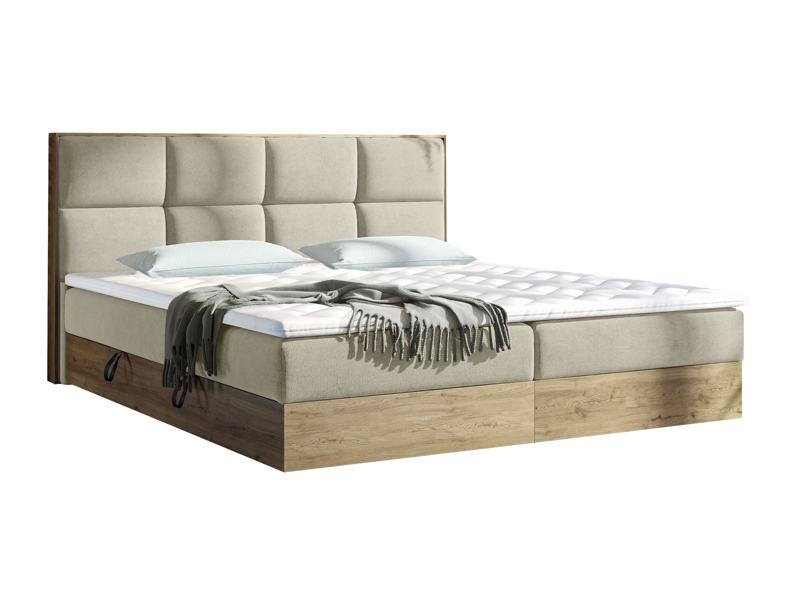 Letto continentale ComfiDream Miraena (Quercia dorata + Soro 21)