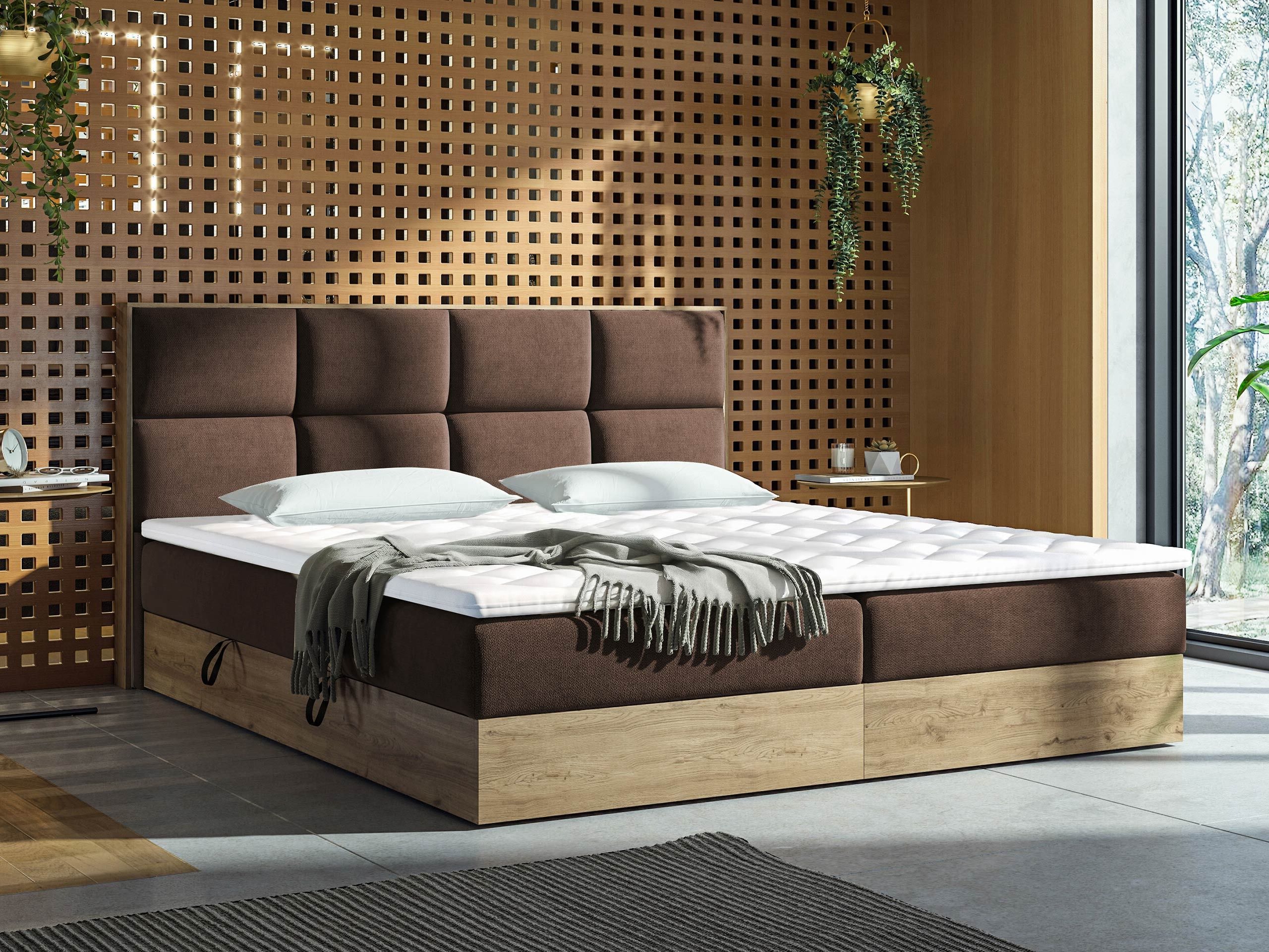 Letto continentale ComfiDream Miraena (Quercia dorata + Soro 28)