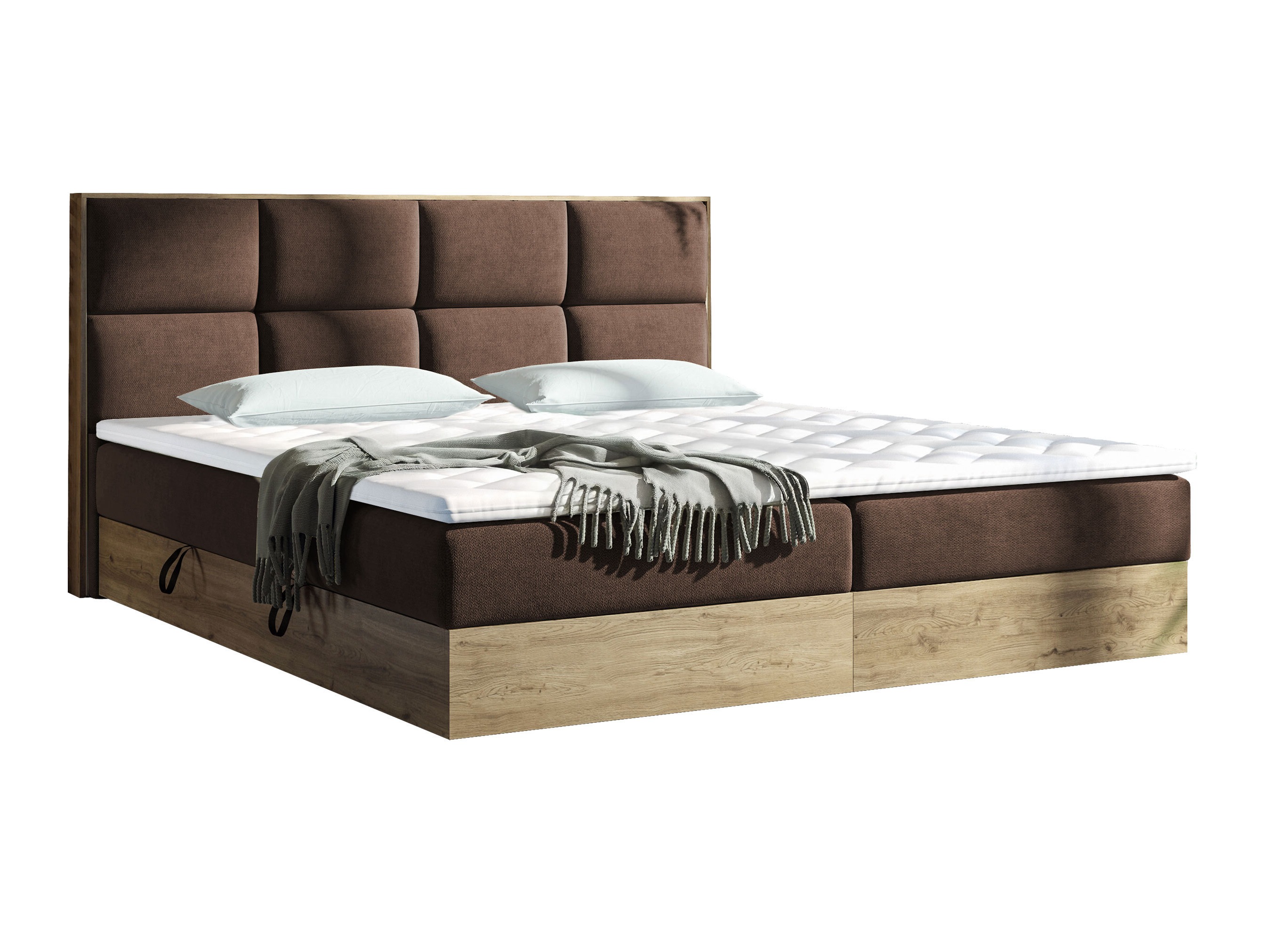 Letto continentale ComfiDream Miraena (Quercia dorata + Soro 28)
