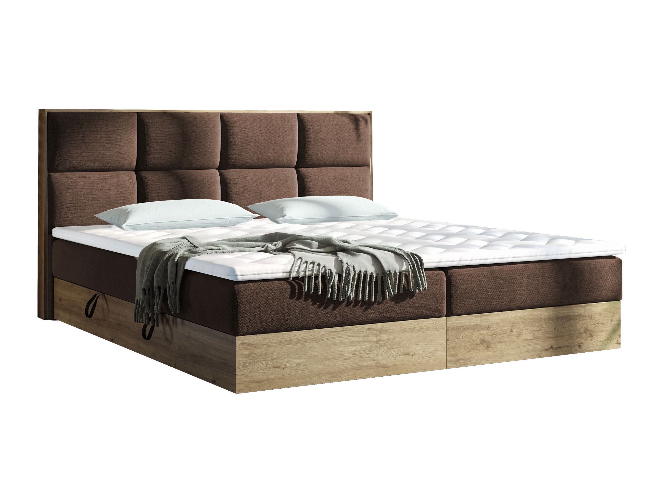 Letto continentale ComfiDream Miraena (Quercia dorata + Soro 28)