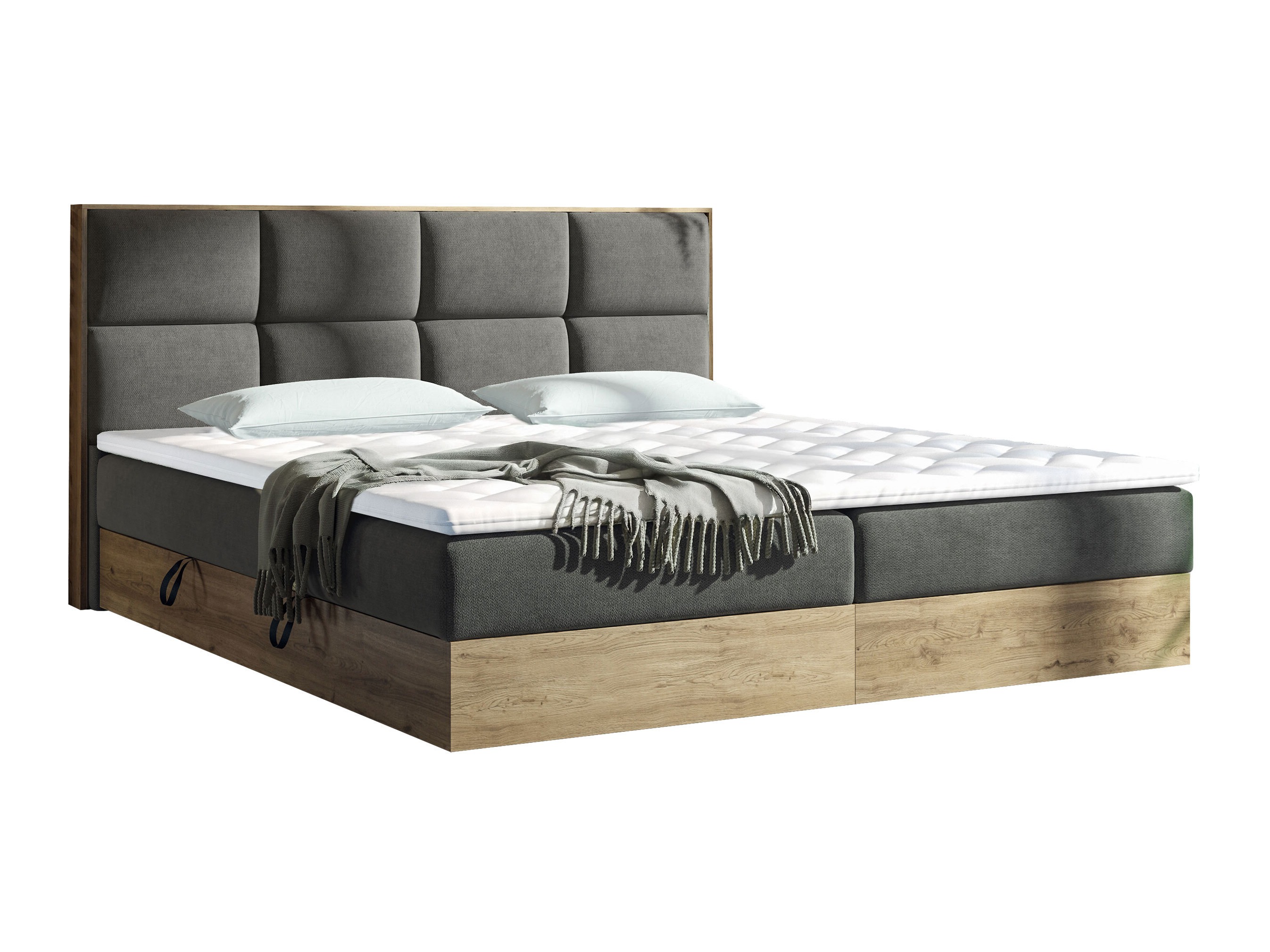 Letto continentale ComfiDream Miraena (Quercia dorata + Soro 97)