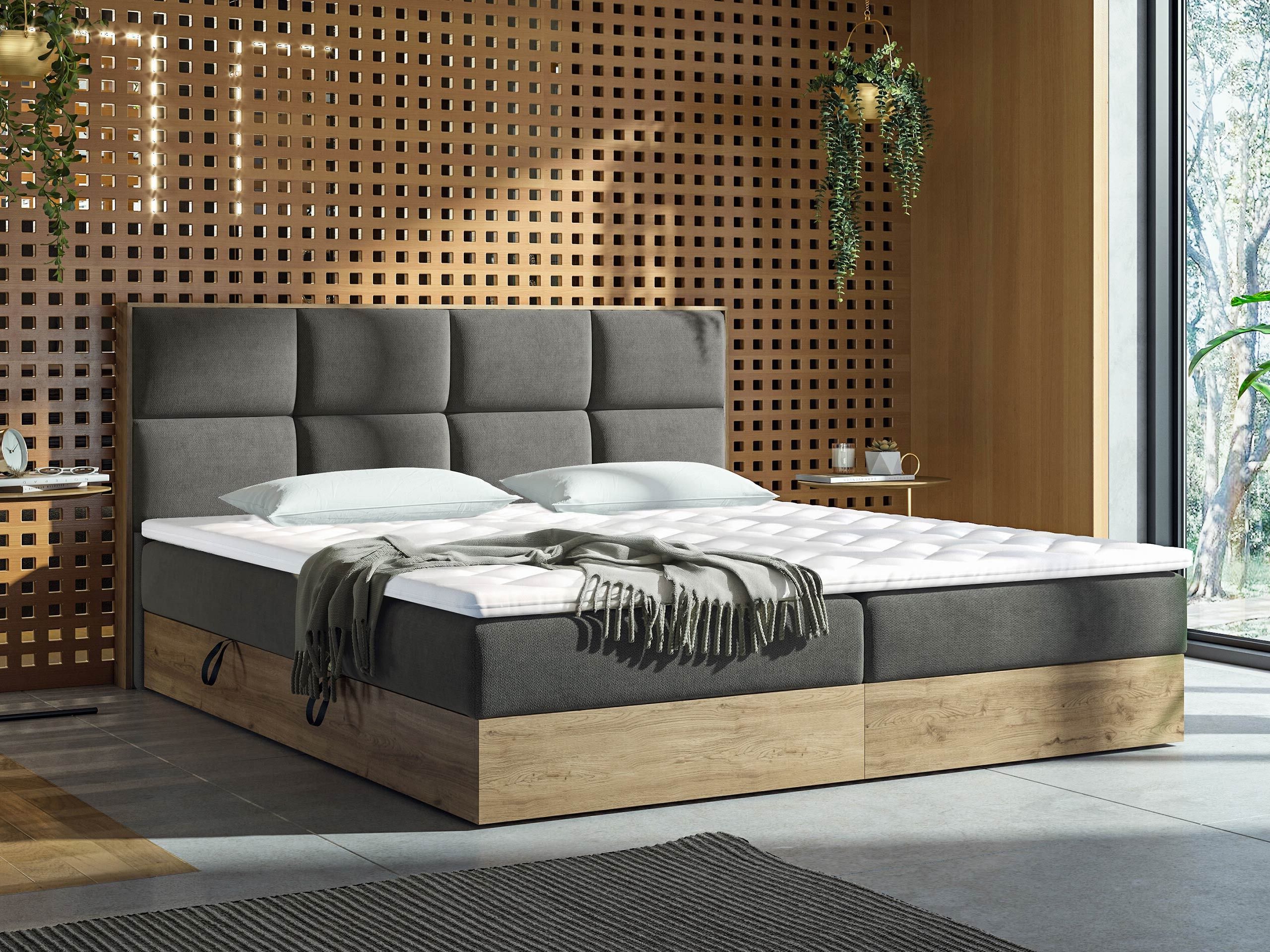 Letto continentale ComfiDream Miraena (Quercia dorata + Soro 97)