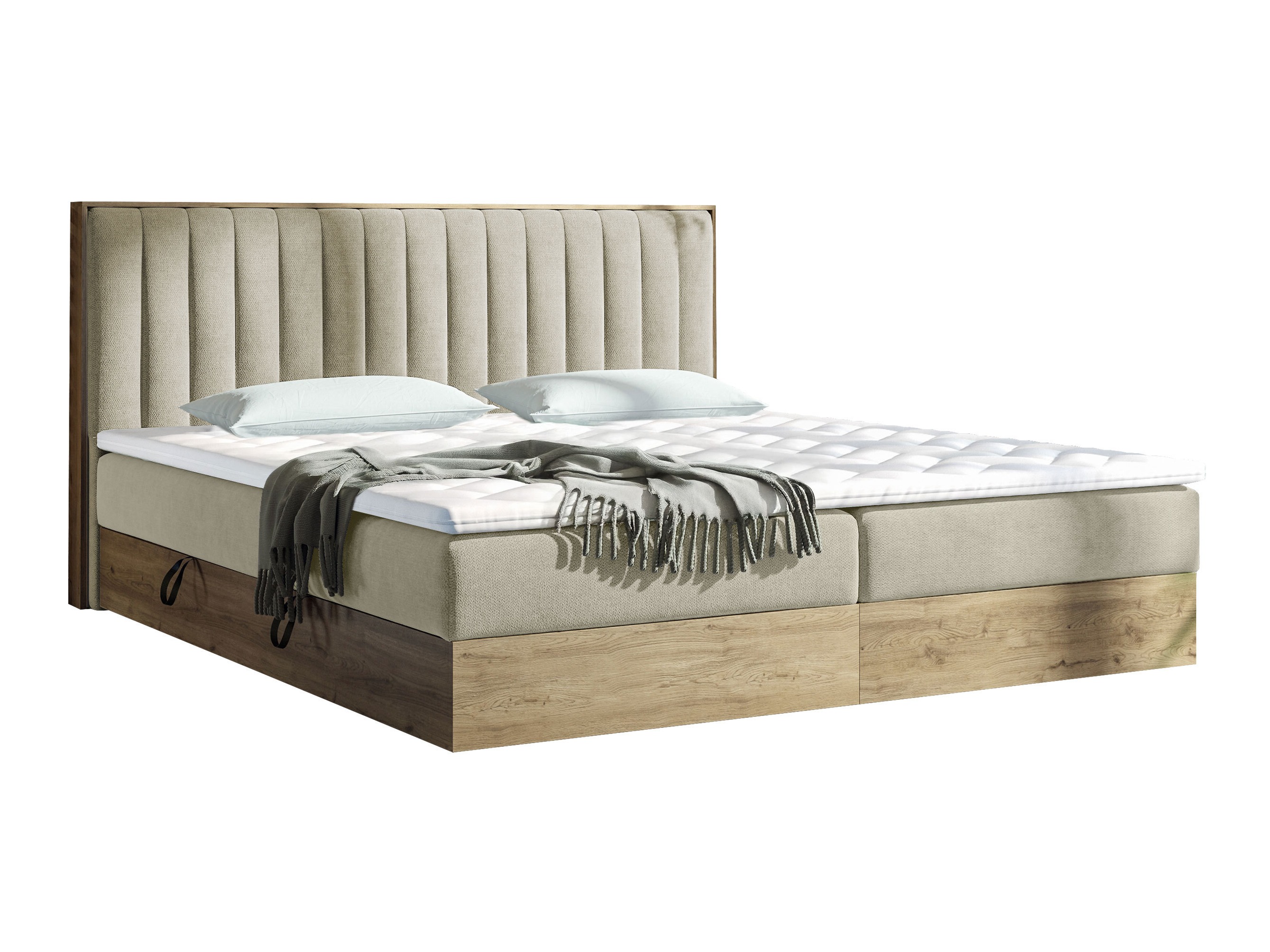 Letto continentale ComfiDream Odelra (Quercia dorata + Soro 21)