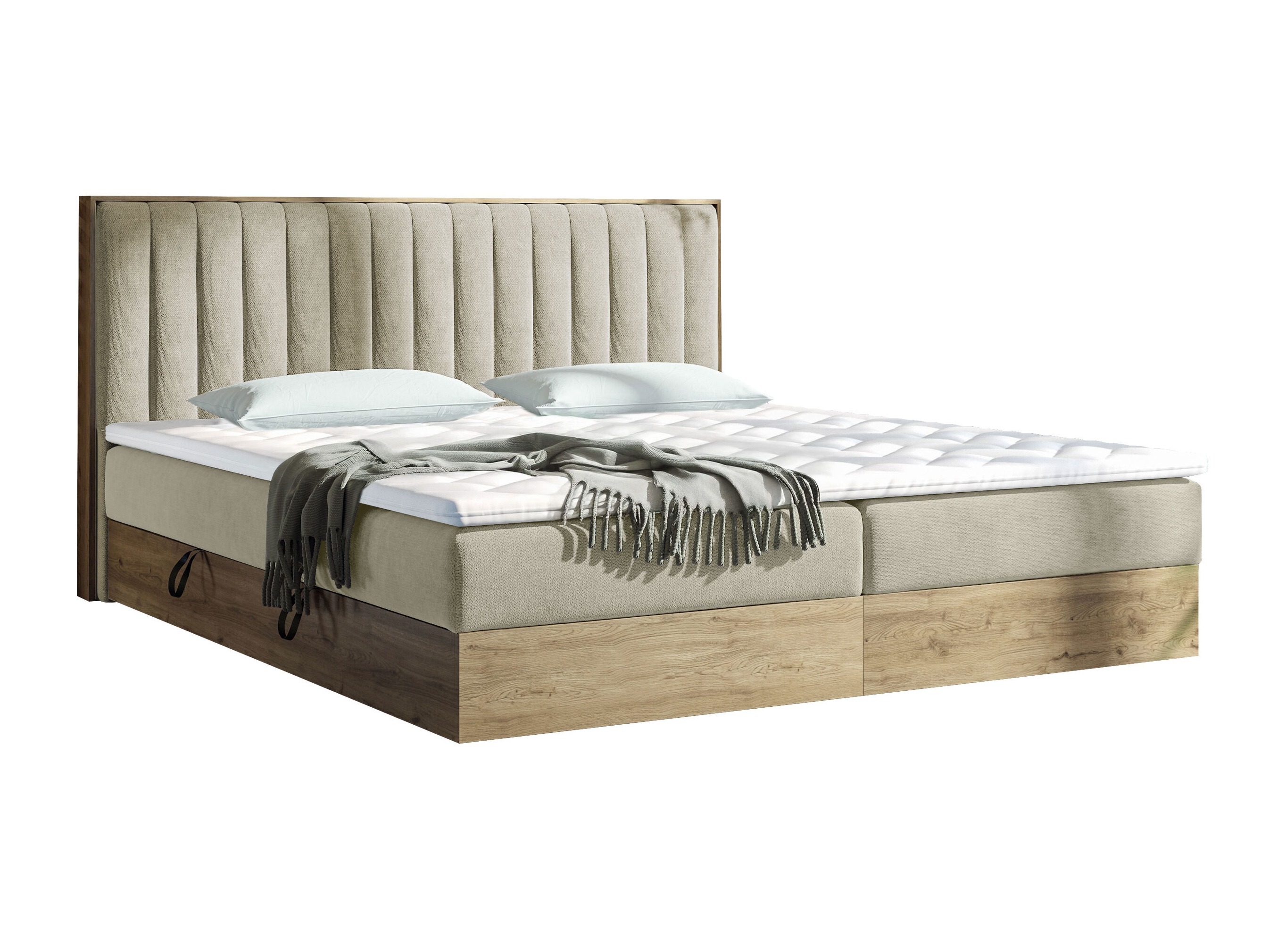 Letto continentale ComfiDream Odelra (Quercia dorata + Soro 21)