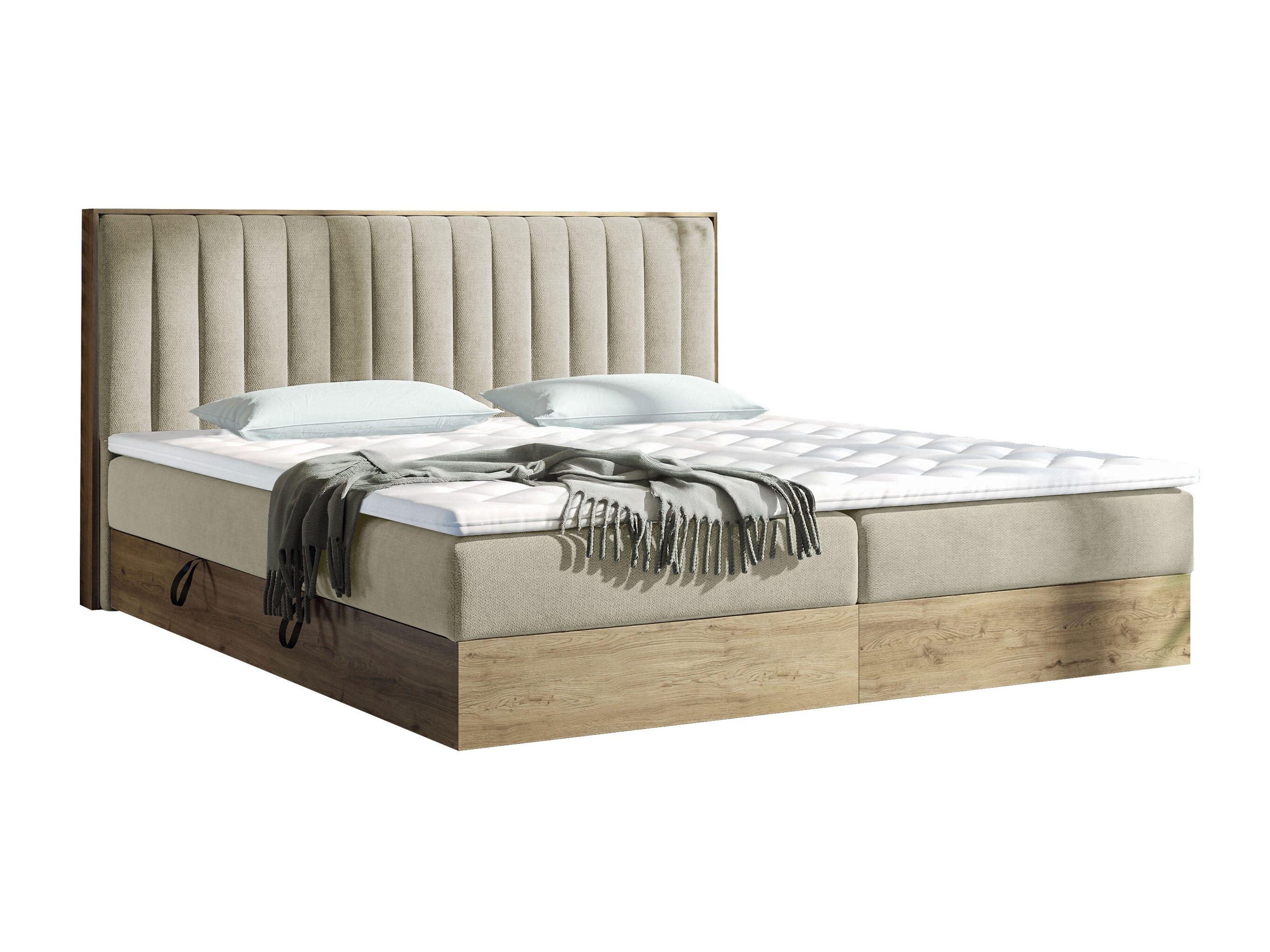 Letto continentale ComfiDream Odelra (Quercia dorata + Soro 21)
