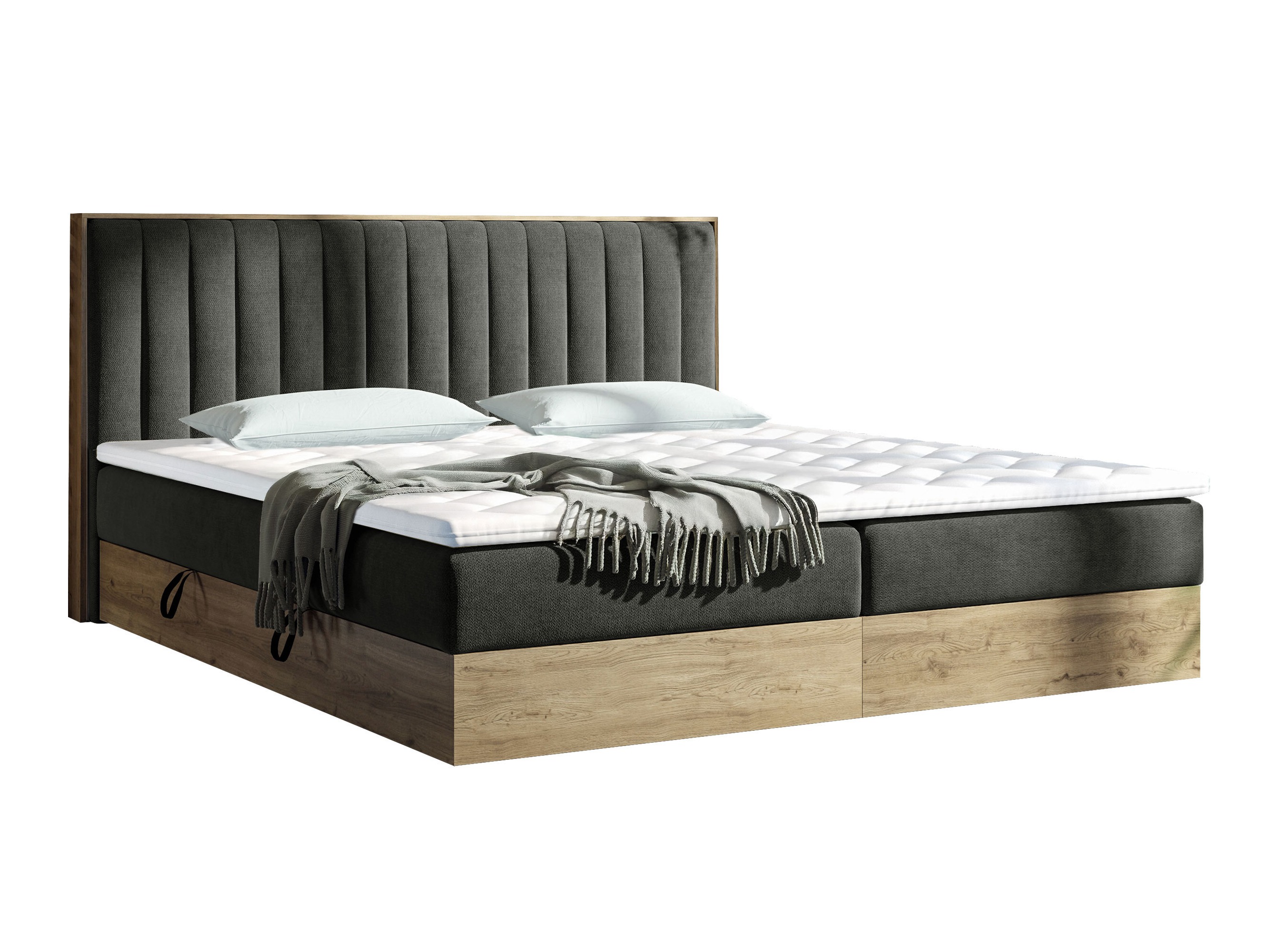 Letto continentale ComfiDream Odelra (Quercia dorata + Soro 24)