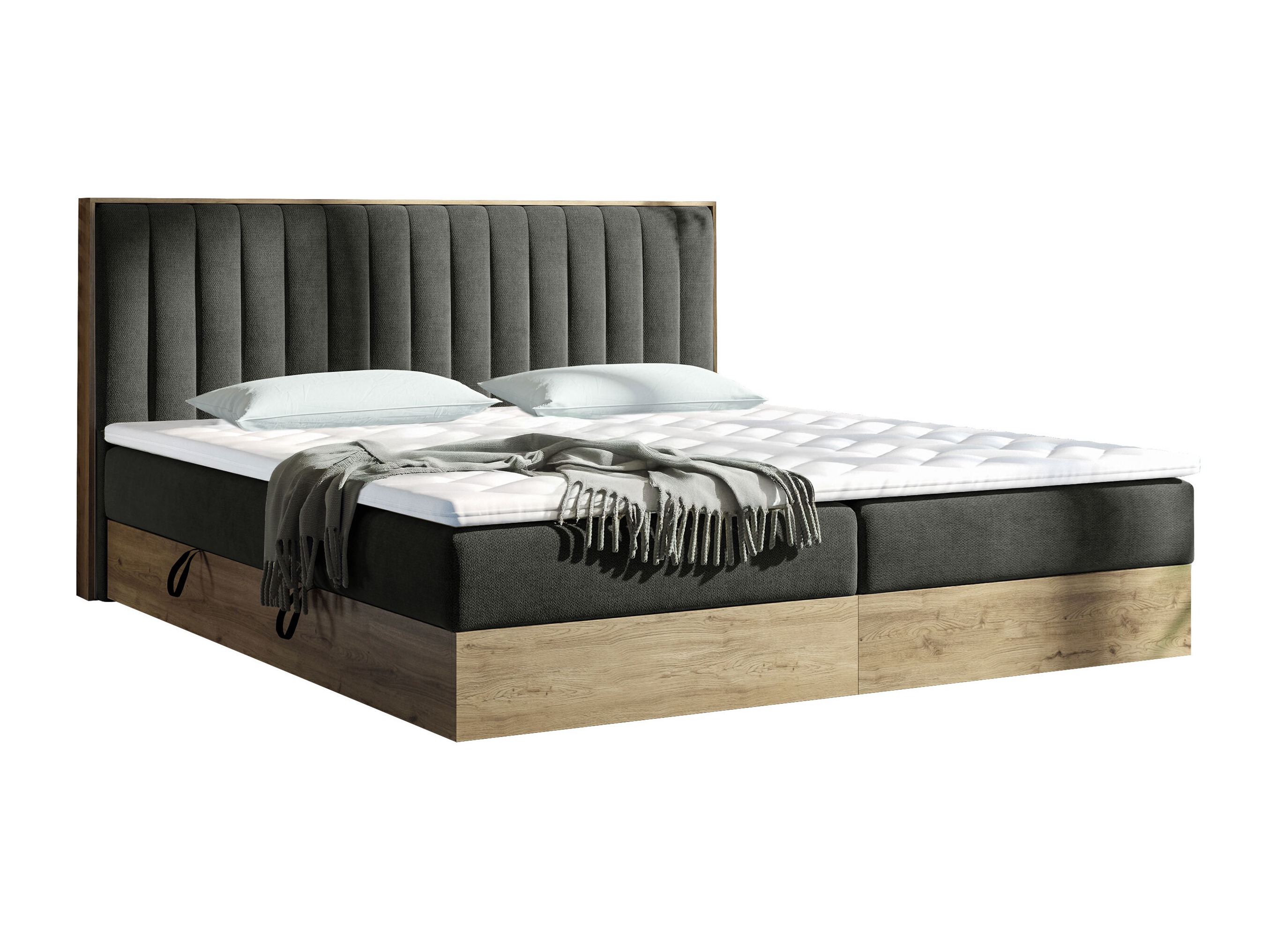 Letto continentale ComfiDream Odelra (Quercia dorata + Soro 24)