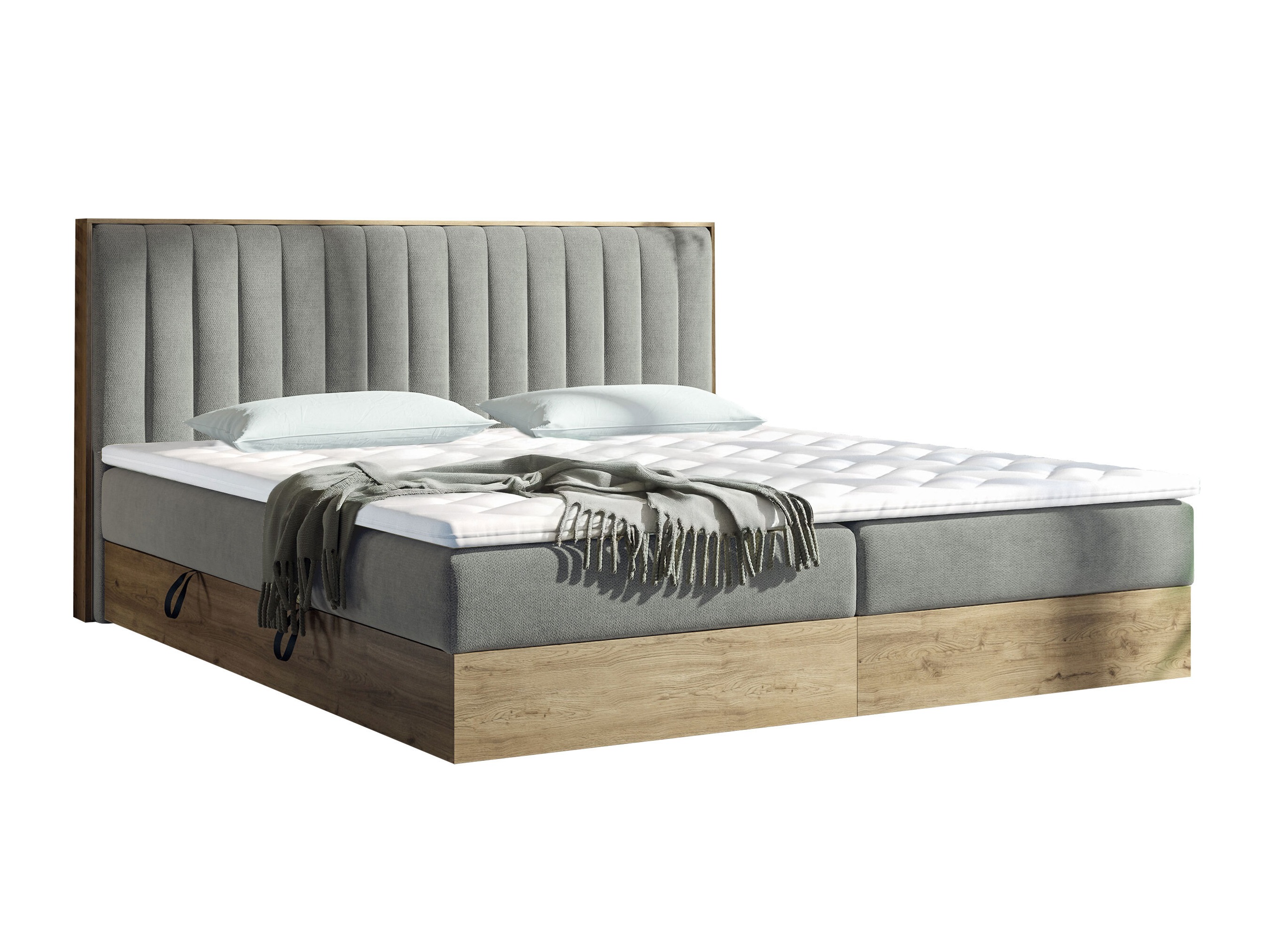Letto continentale ComfiDream Odelra (Quercia dorata + Soro 90)