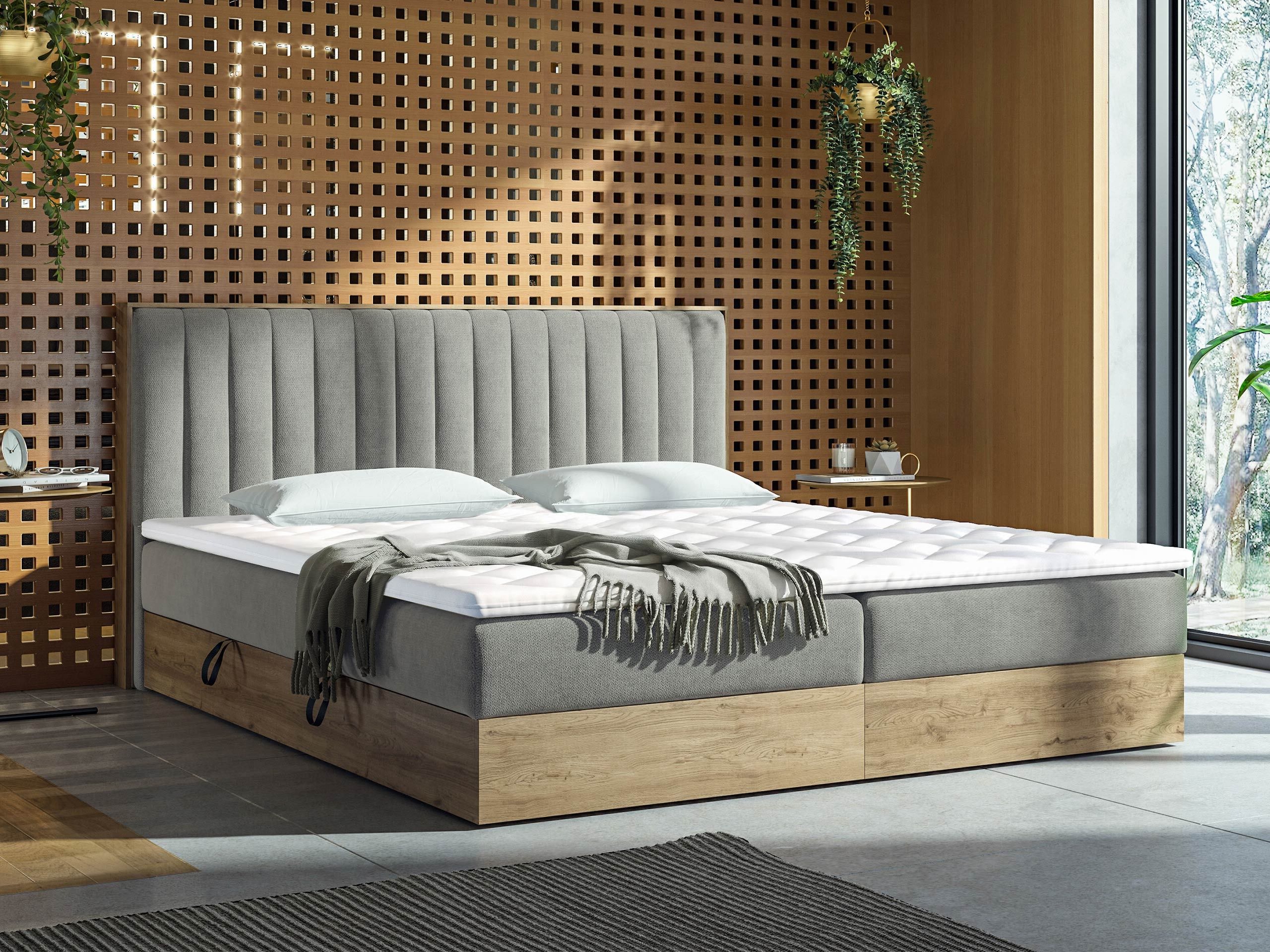 Letto continentale ComfiDream Odelra (Quercia dorata + Soro 90)