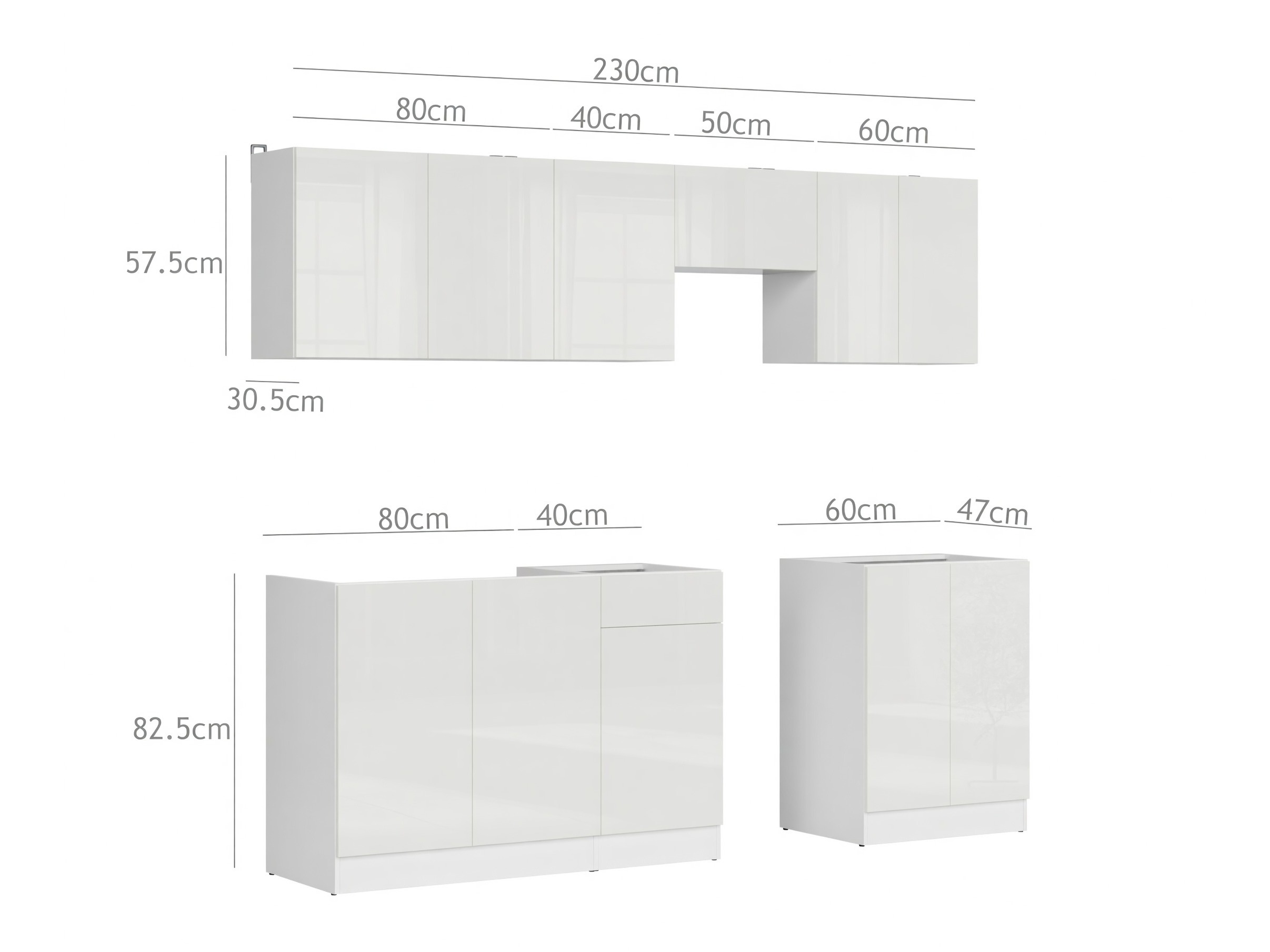 Set da cucina modulare Classic Grey 119