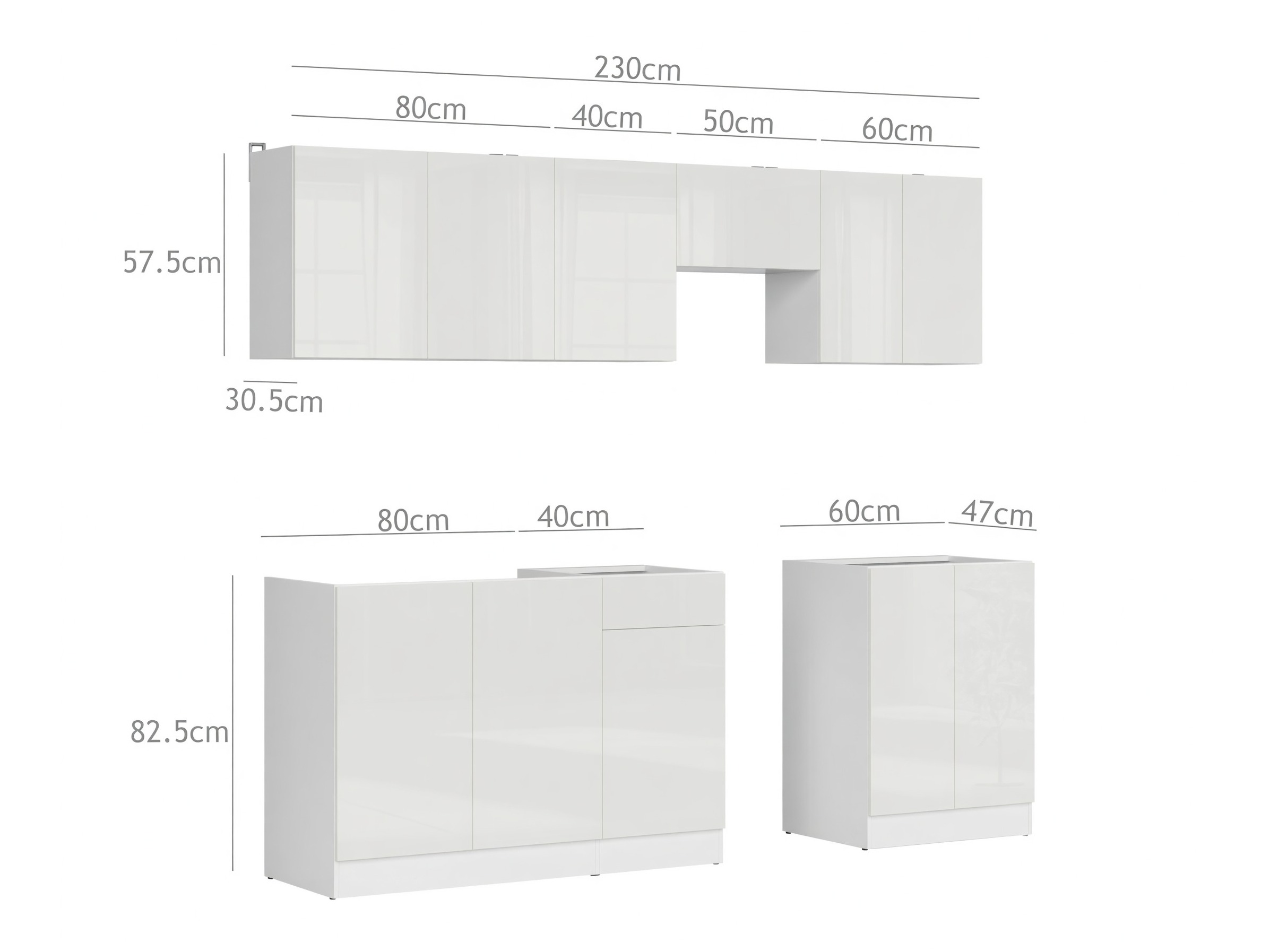 Set da cucina modulare Classic White 120