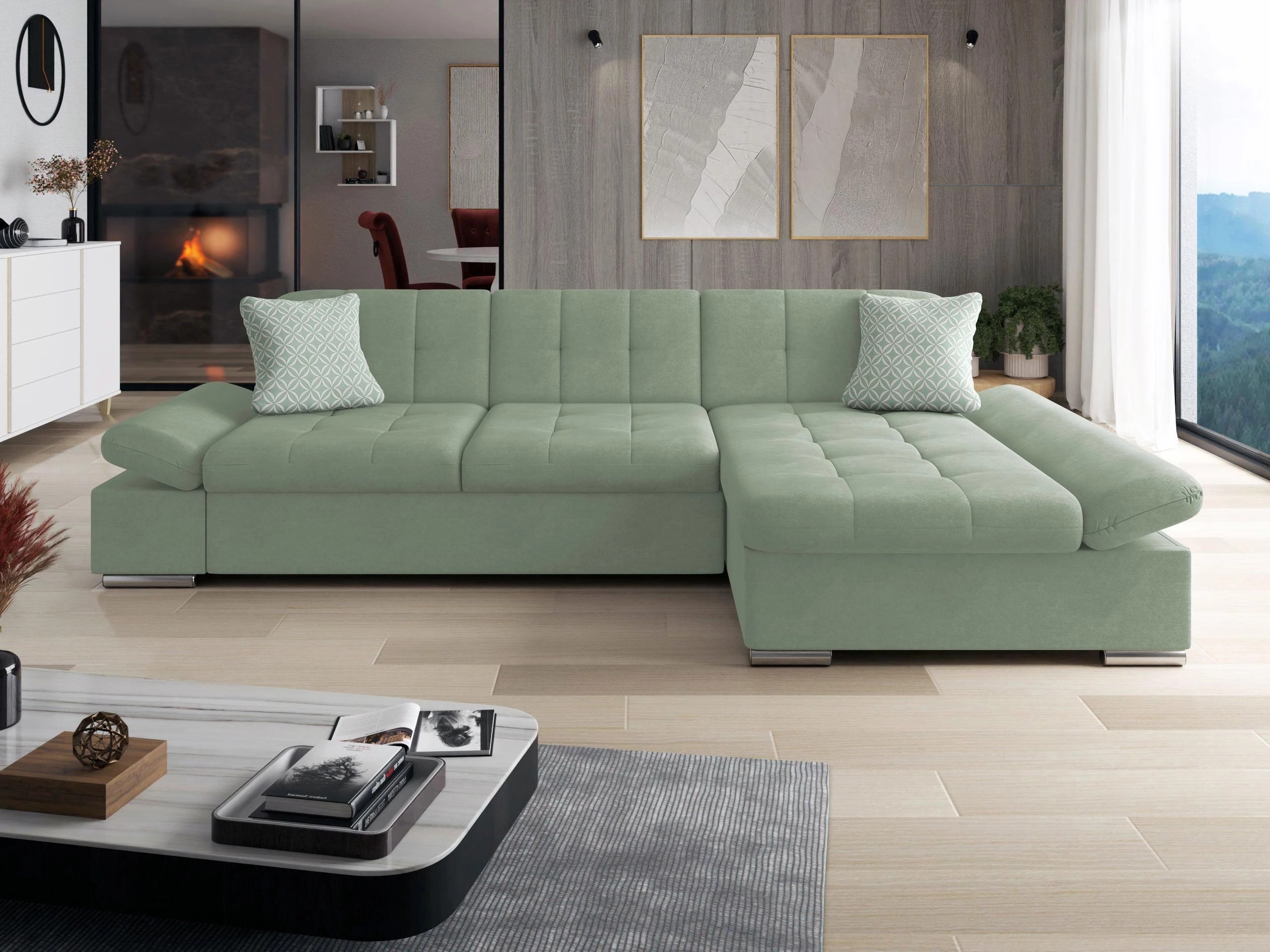 Divano angolare Comfivo Sanitas I (Uttario Velvet 2954 + Evo 29)