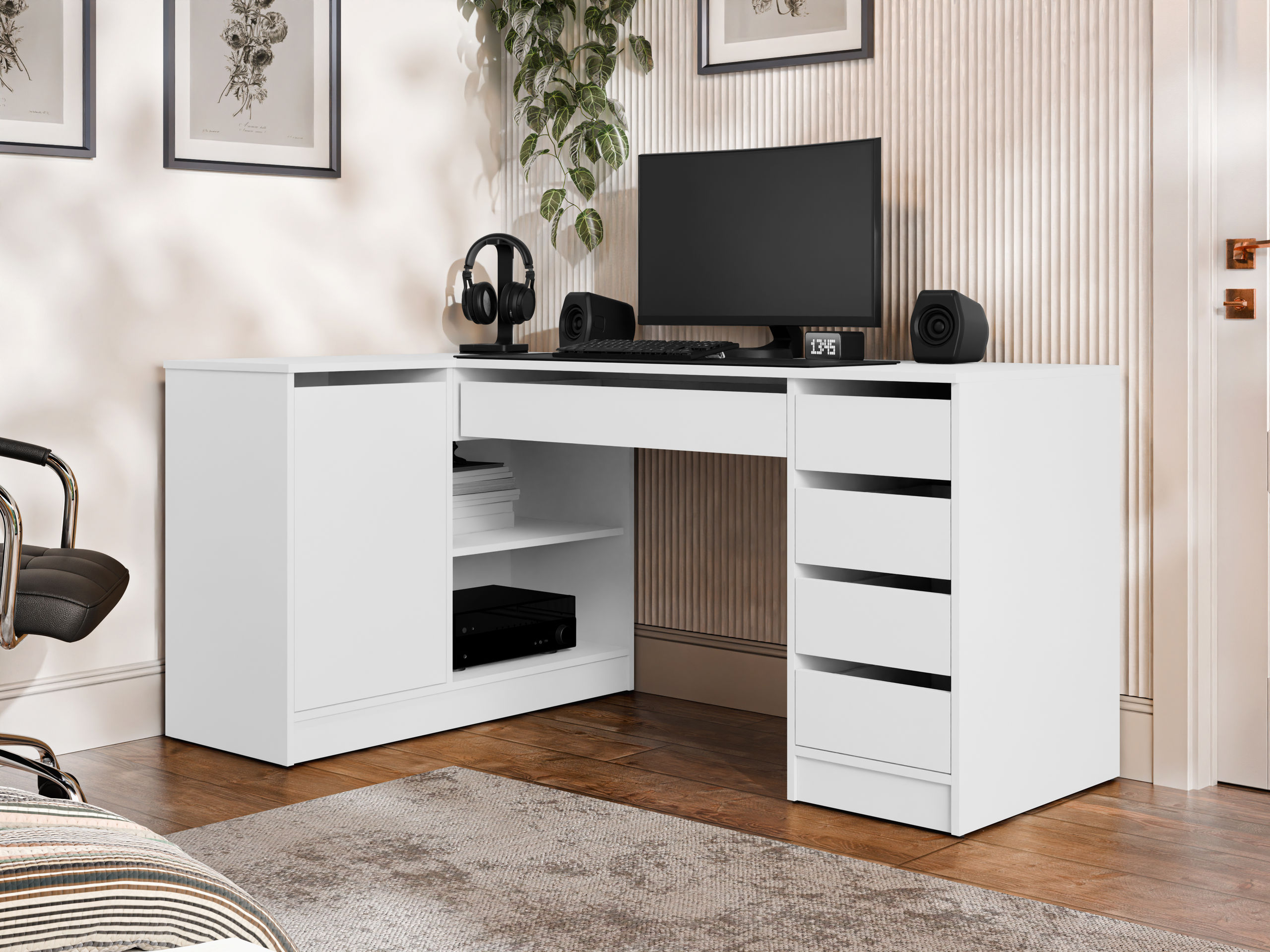 Scrivanie angolare Comfivo Terros III (Bianco)