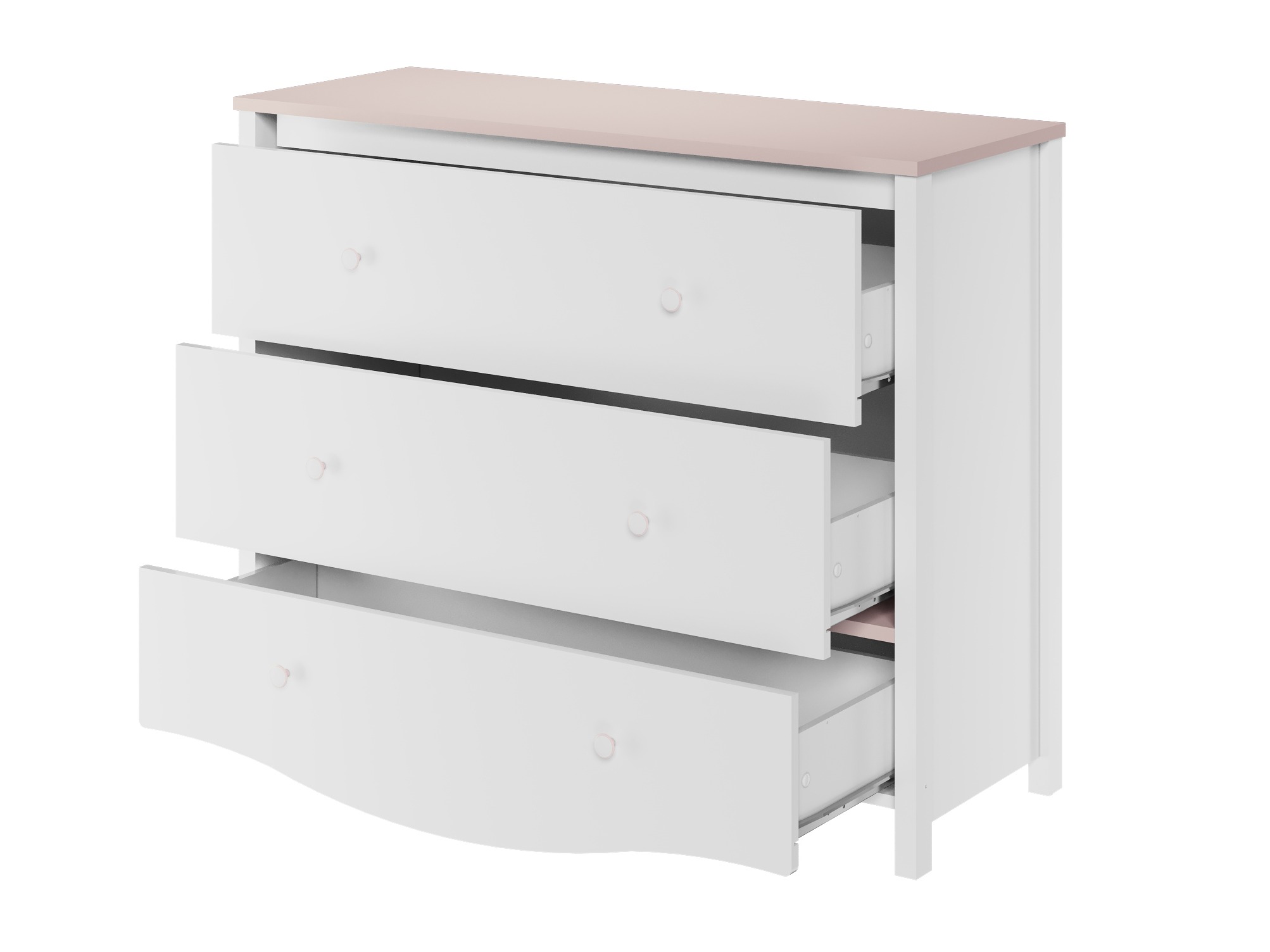 Cassettiera Velferi 125 (Bianco + Fucsia)