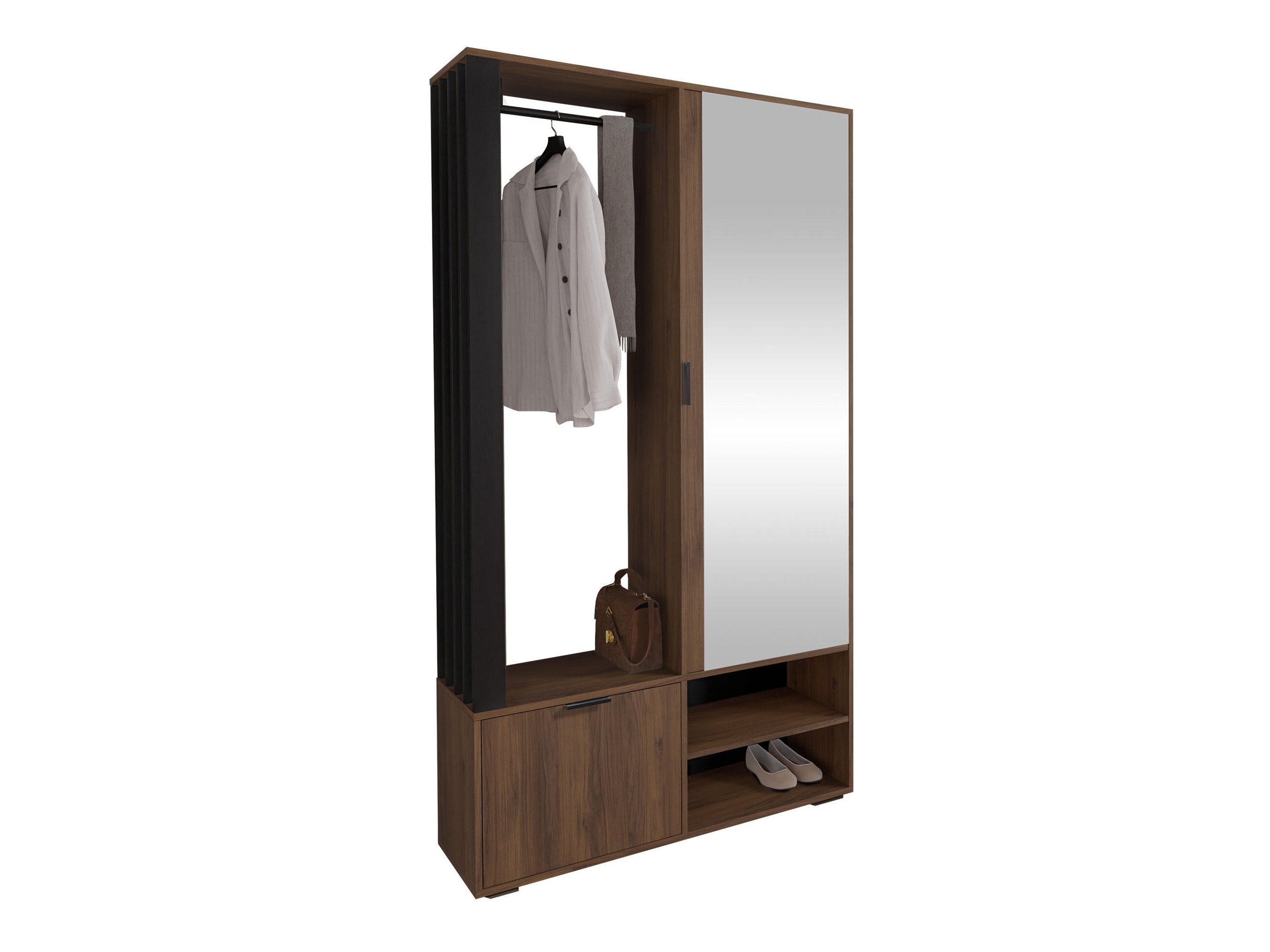 Set arredo da corridoio Vinea (Noce + Nero)