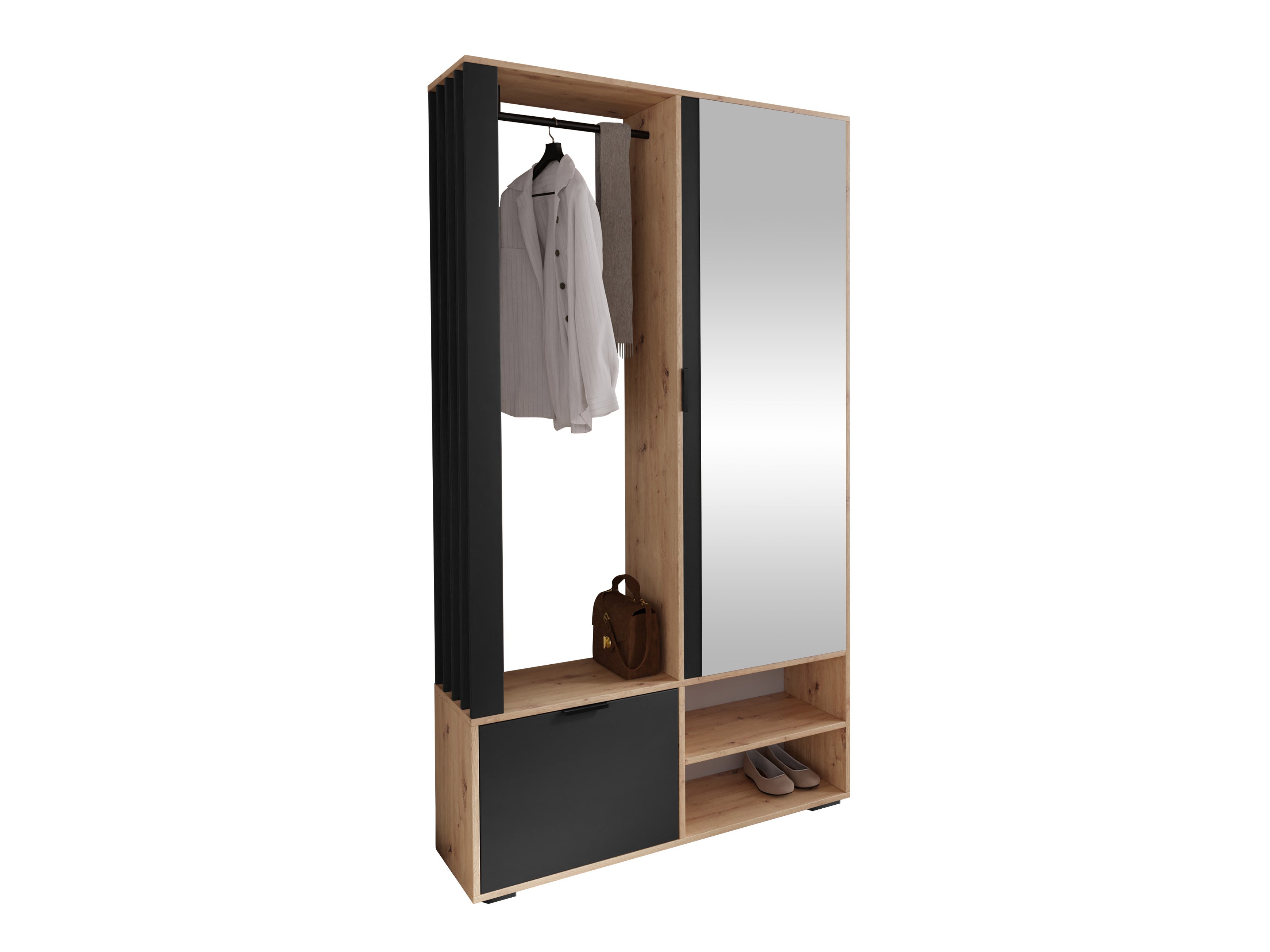 Set arredo da corridoio Vinea (Rovere Artisan + Nero)