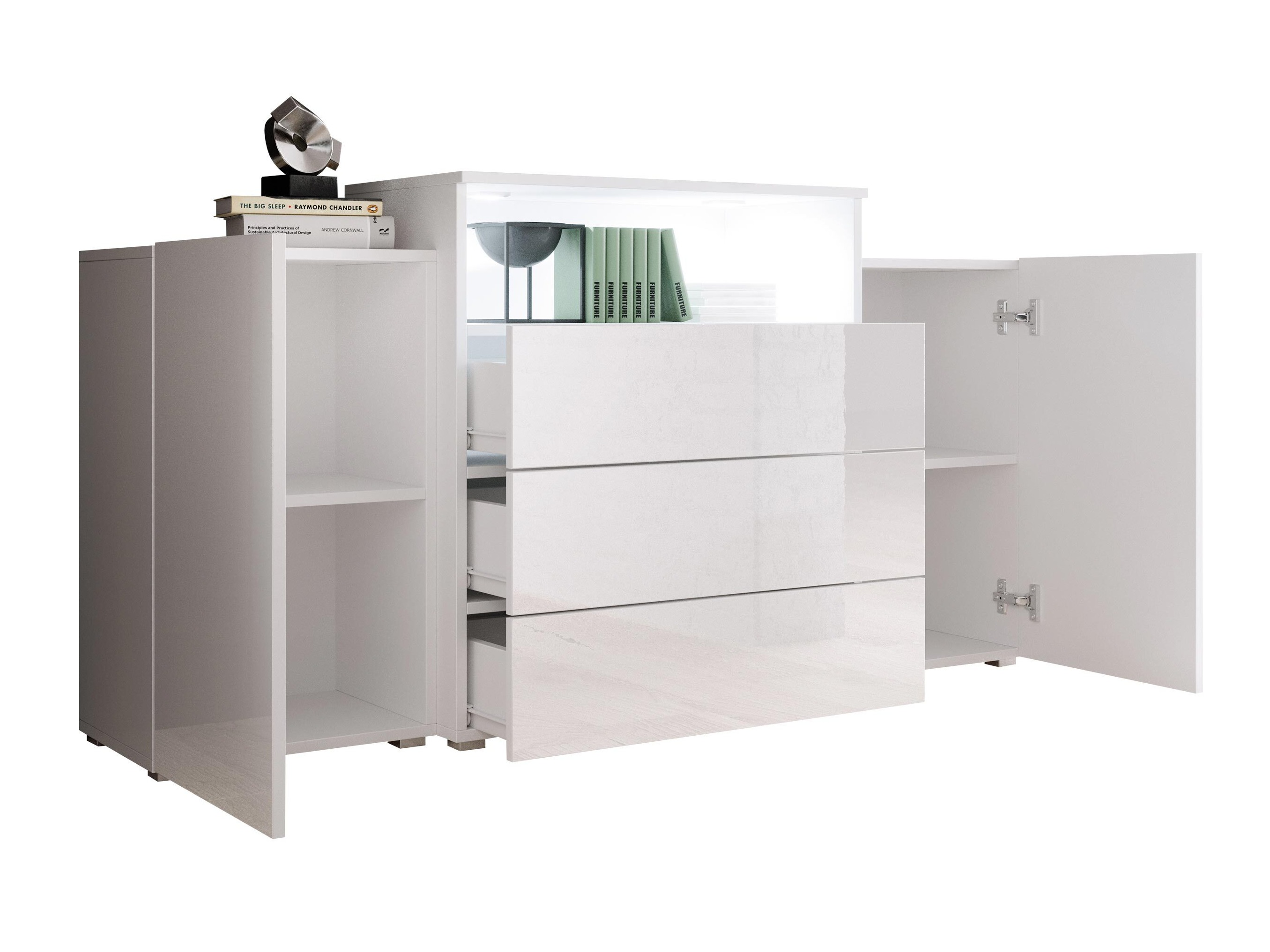 Cassettiera Sarasota 127 (Matera grigio + Castagna)