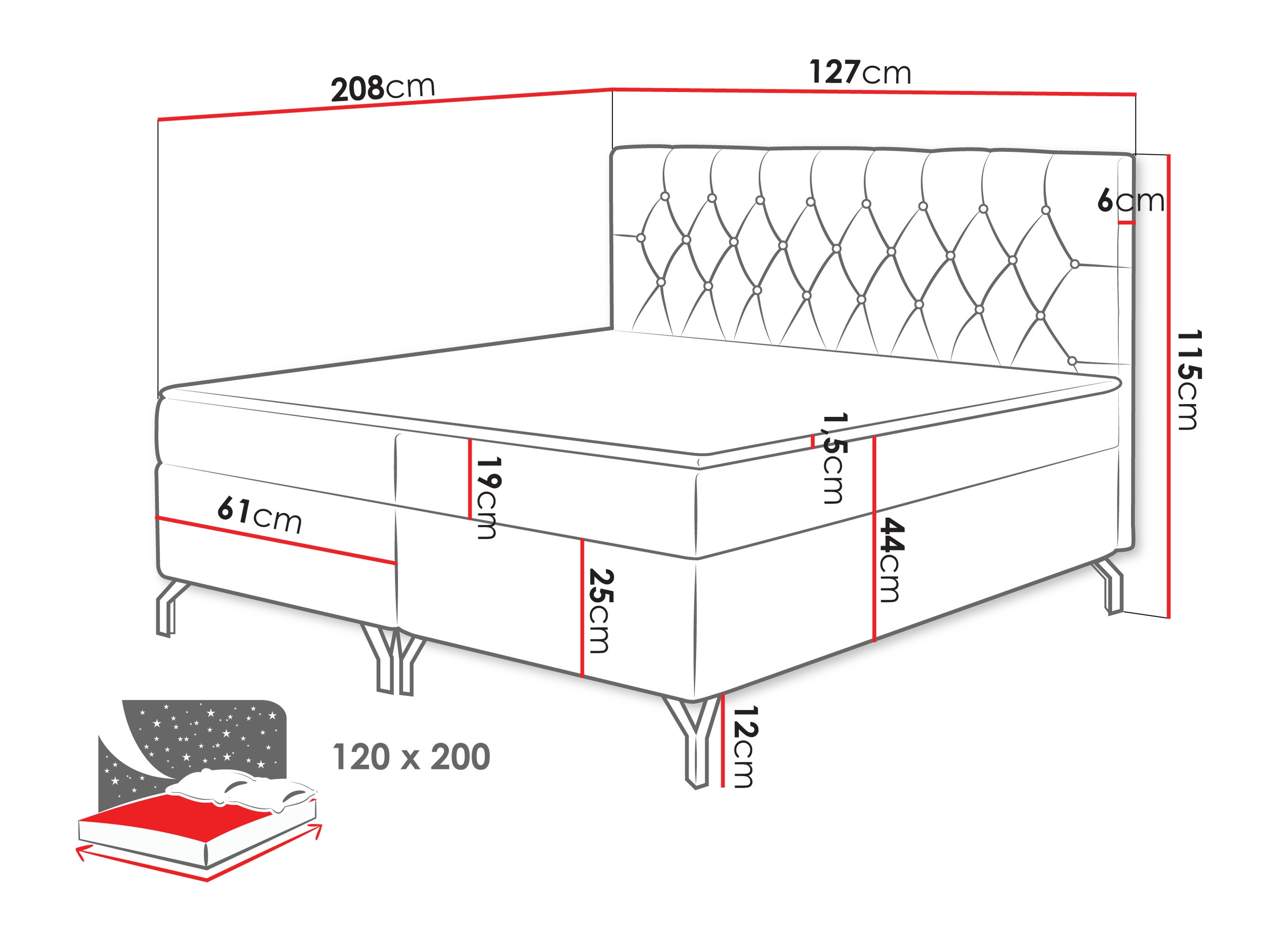 Letto continentale Focus (Fresh 01)