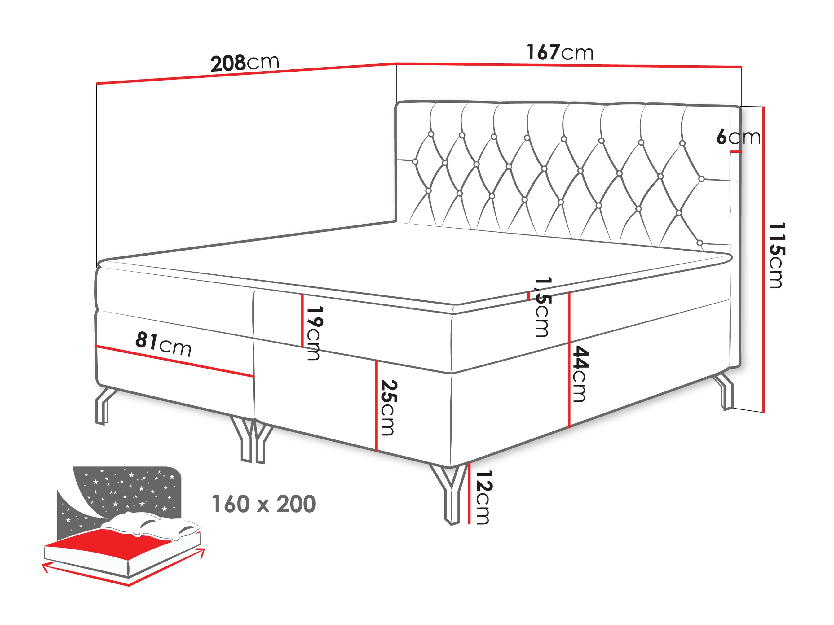 Letto continentale Focus (Fresh 01)