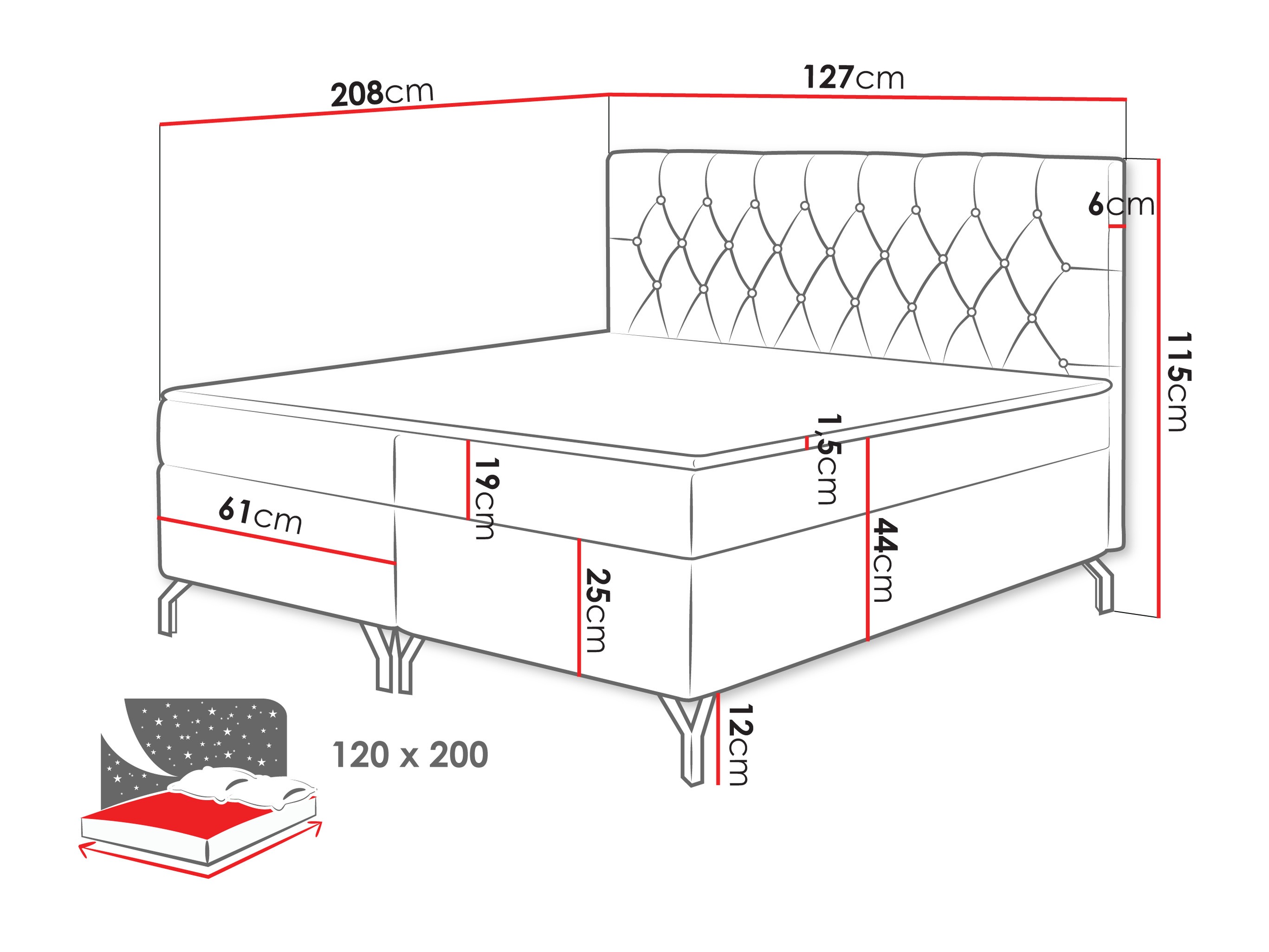 Letto continentale Focus (Fresh 03)