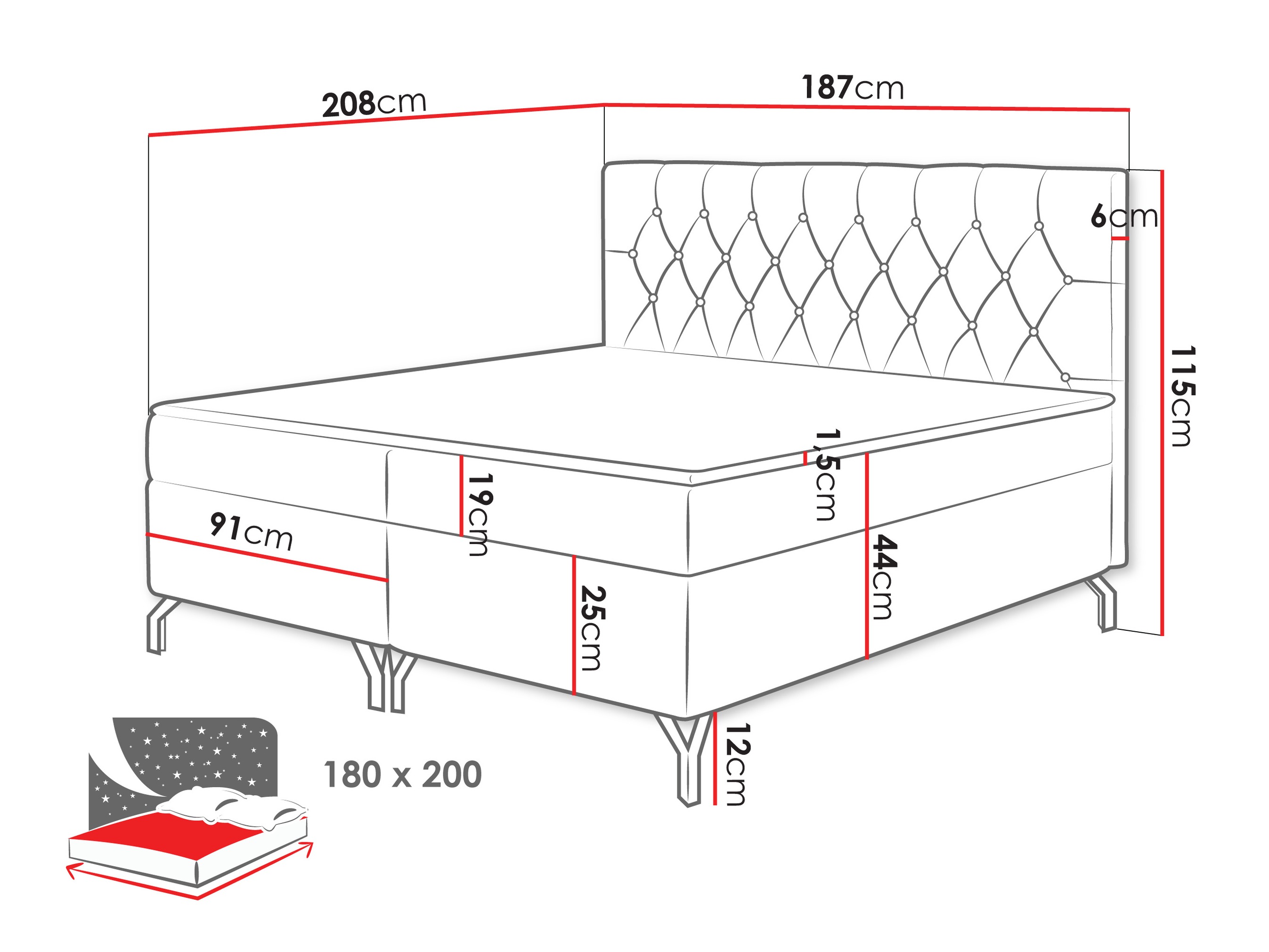Letto continentale Focus (Fresh 03)
