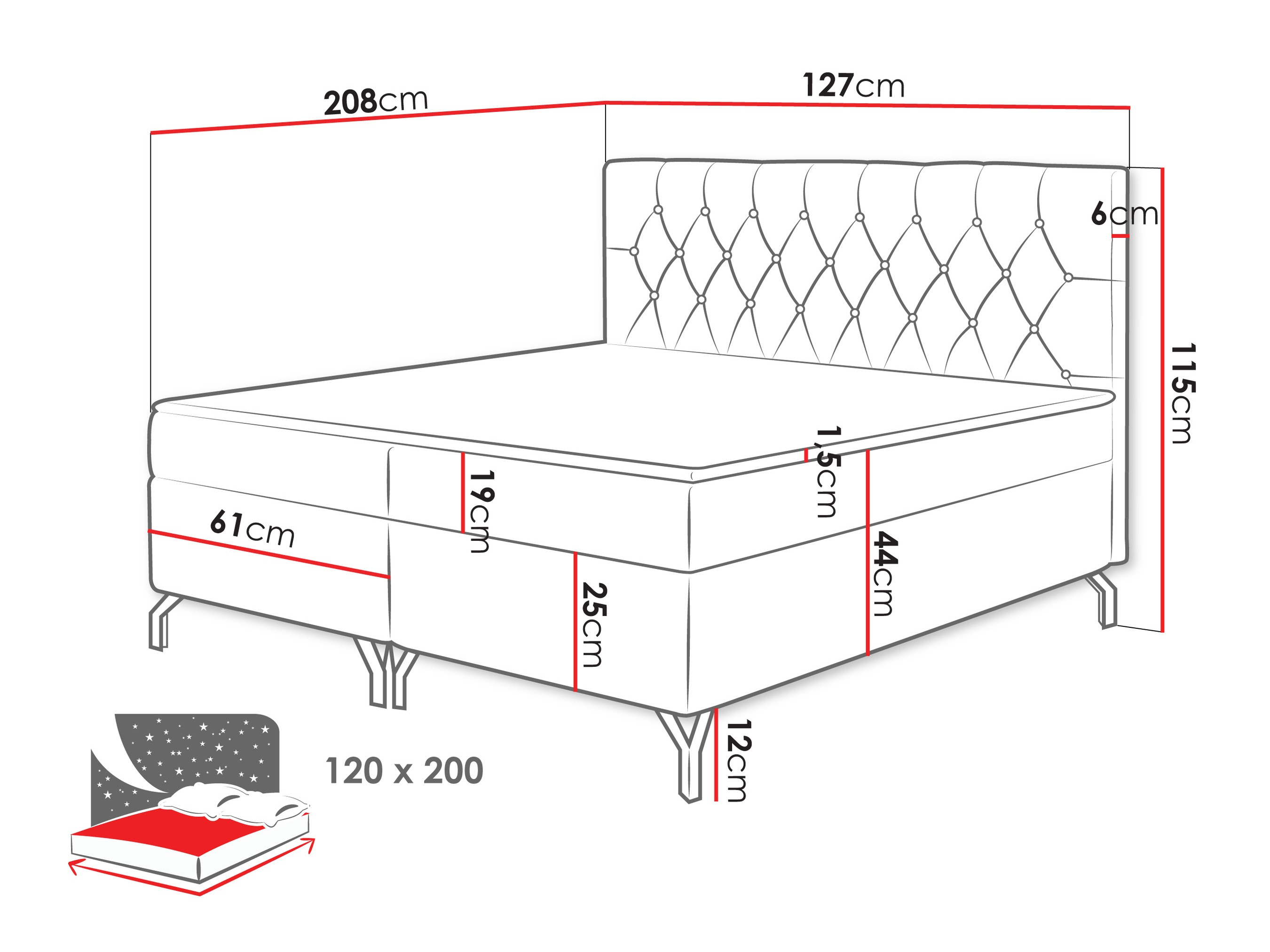 Letto continentale Focus (Fresh 11)