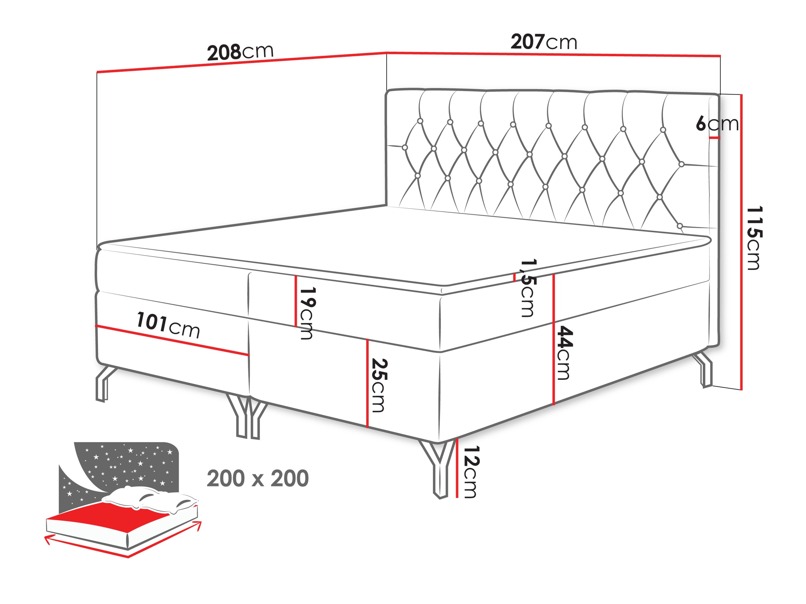 Letto continentale Focus (Fresh 11)