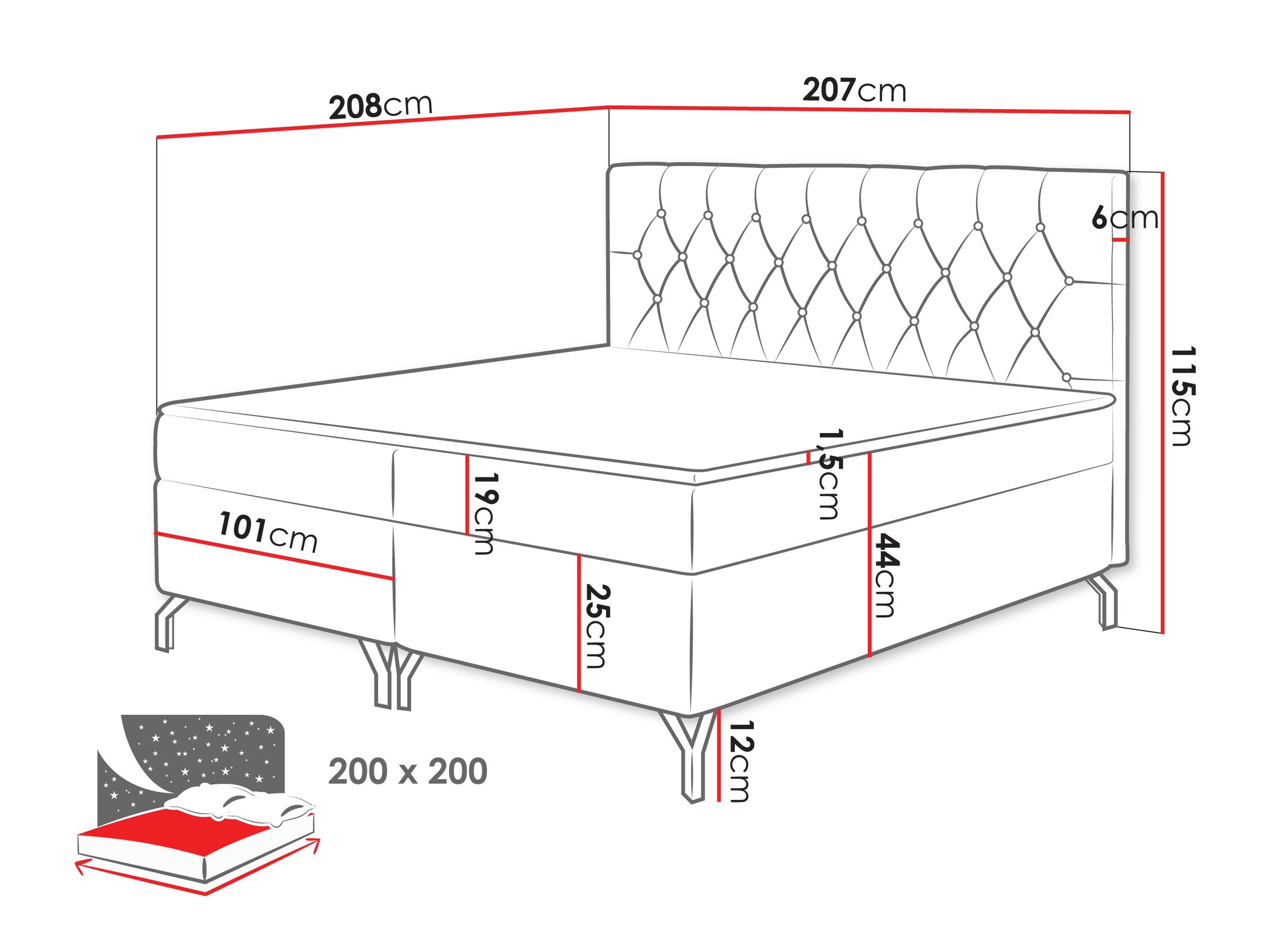Letto continentale Focus (Fresh 38)