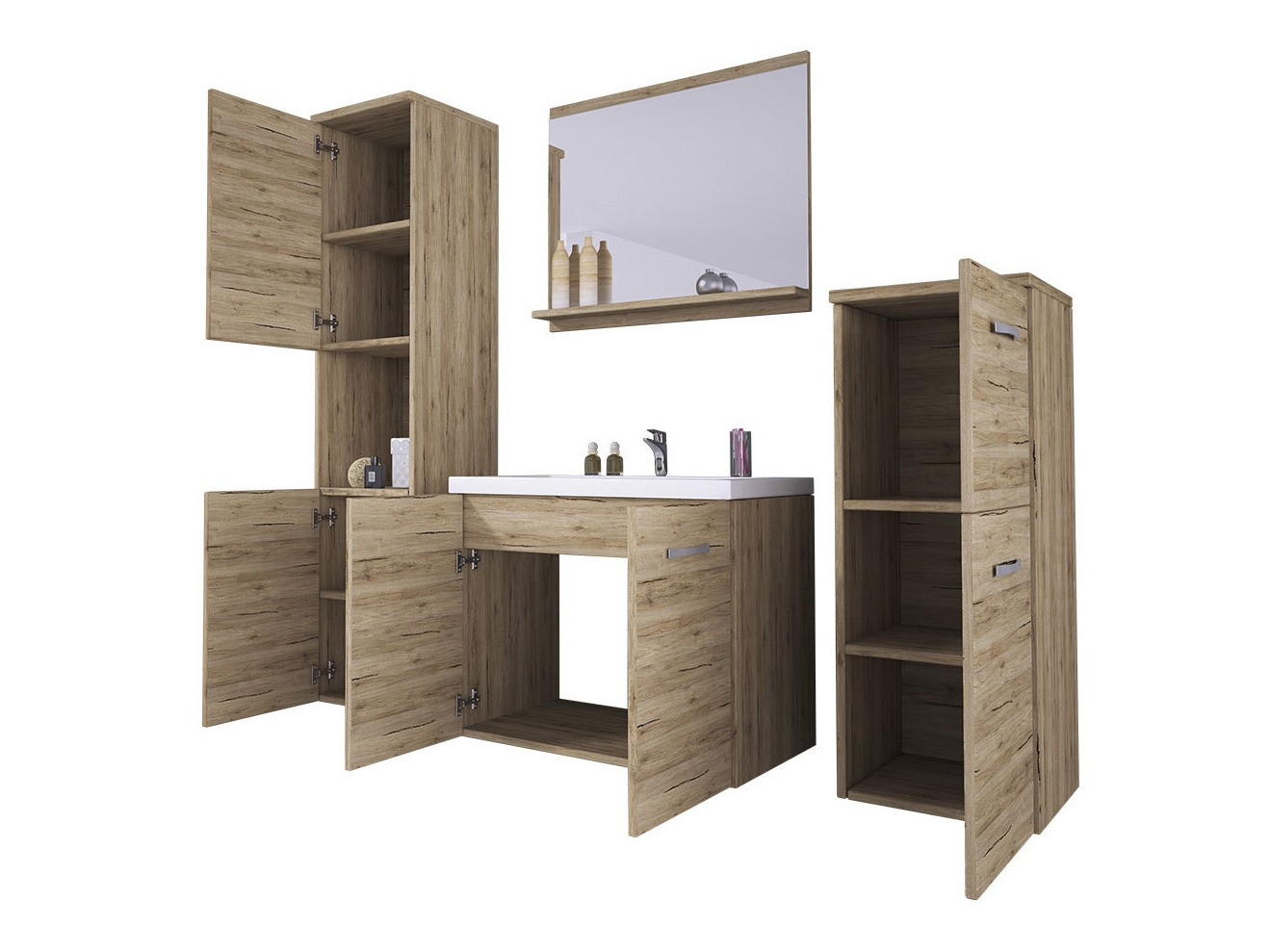 Set bagno Sarasota 108 (Matera grigio + Castagna)