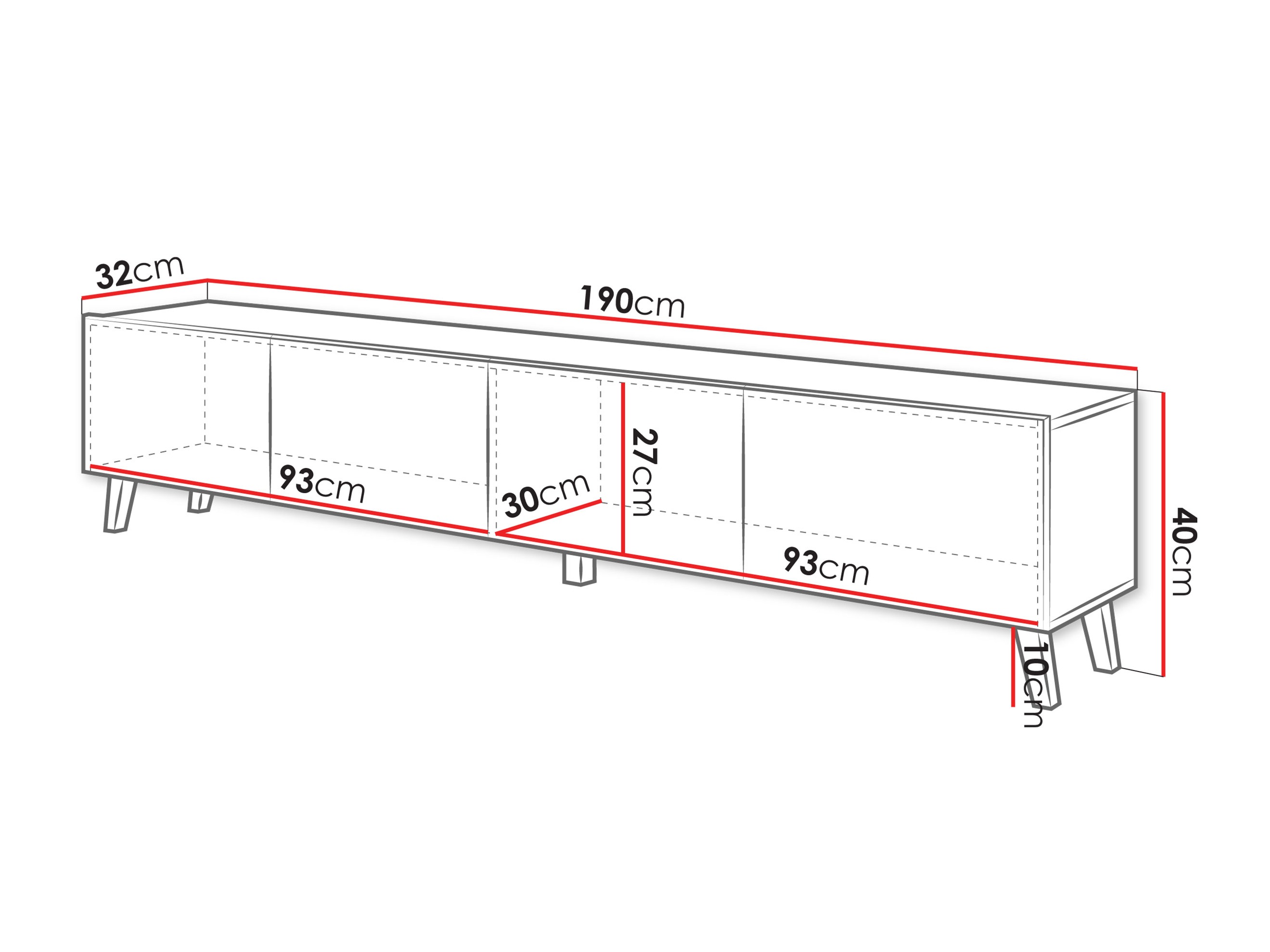 Mobile porta TV Levtive 101 (Bianco)