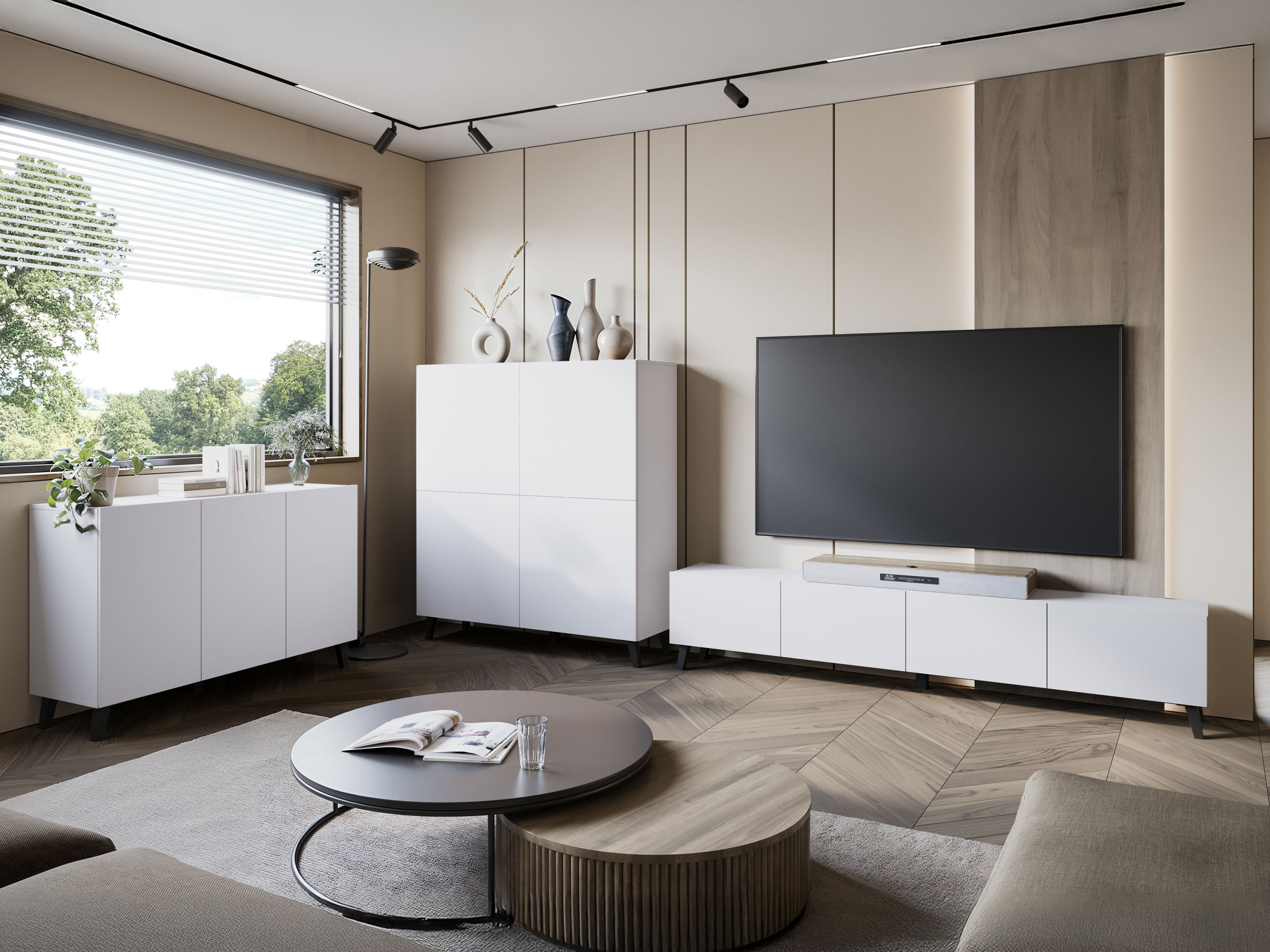 Parete attrezzata Levtive 105 (Bianco)