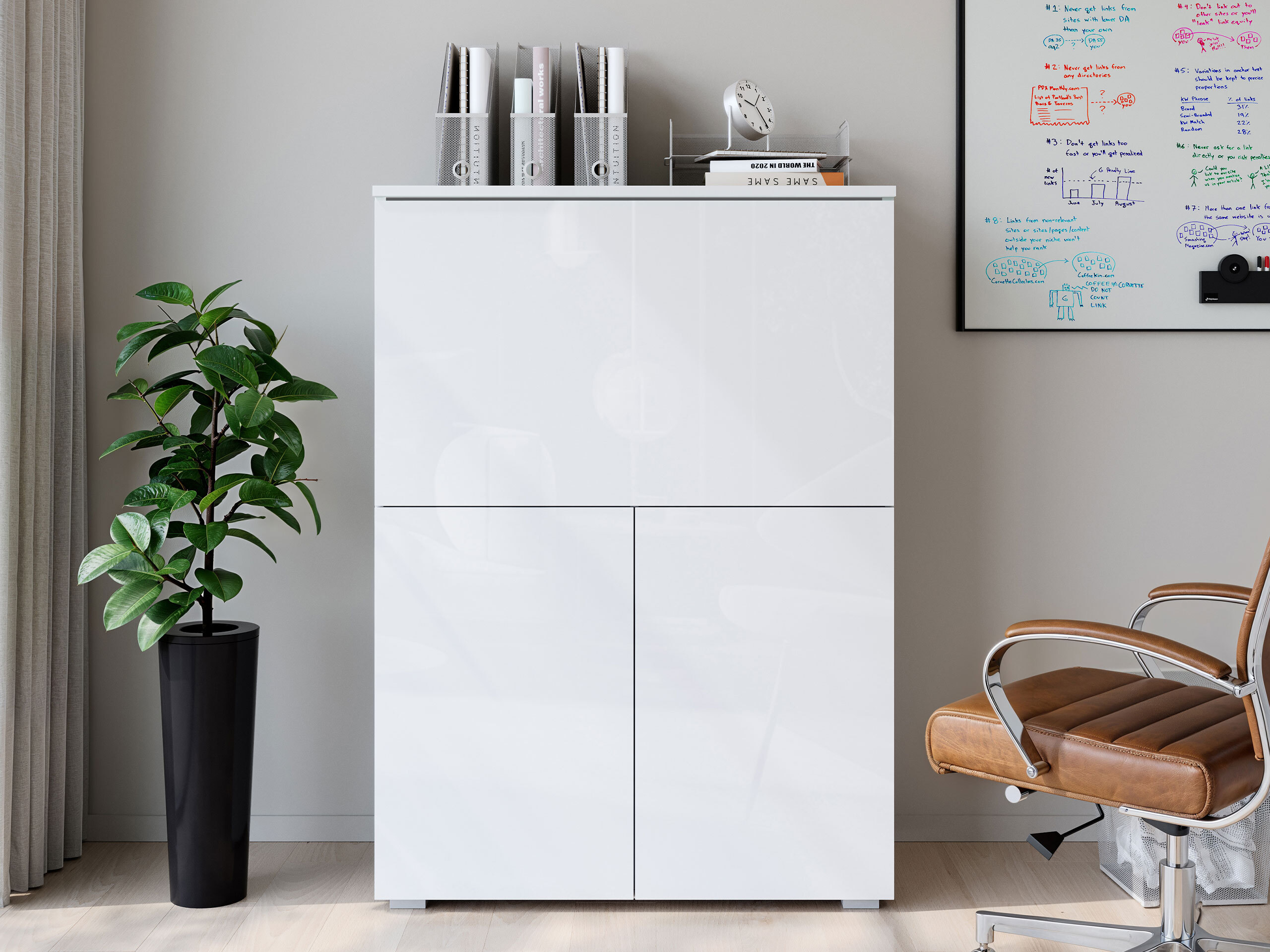 Madia Mirfivo 107 (Bianco + Bianco lucido)